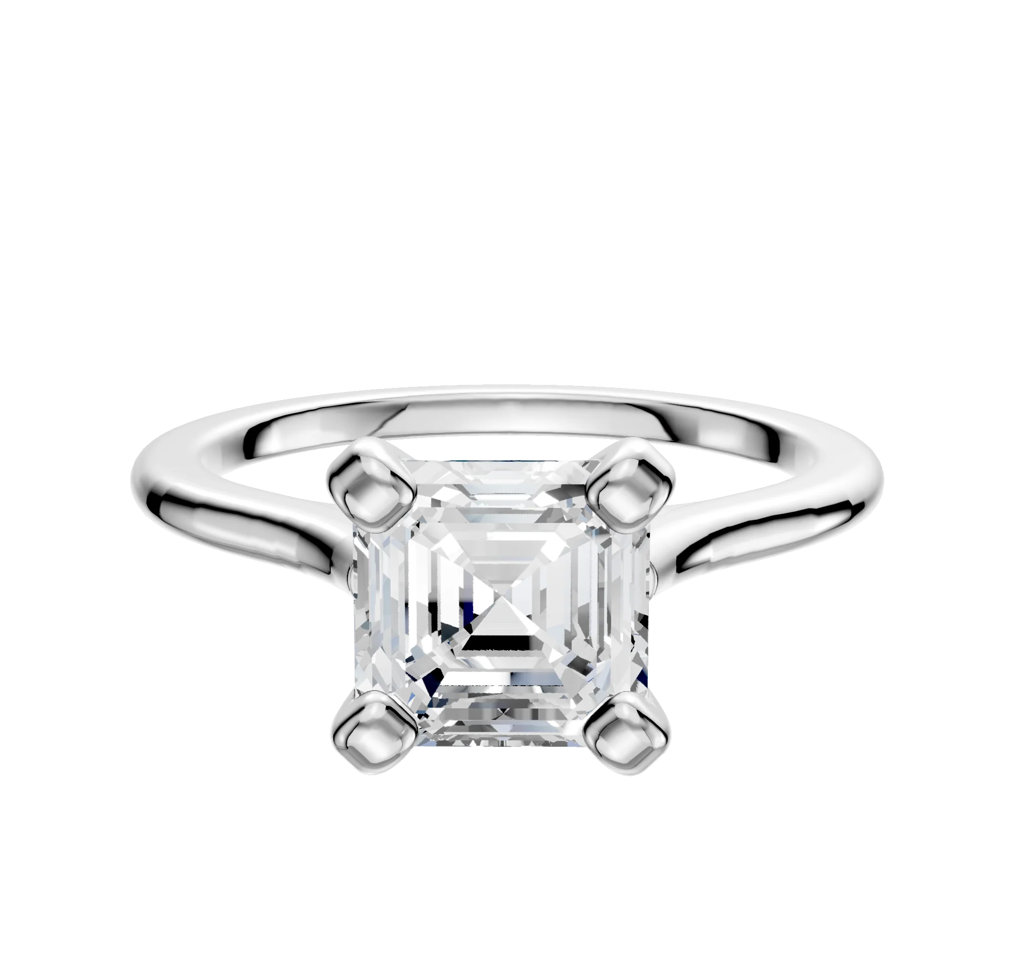 Platinum 4 Prong Cathedral Dome 1.5mm Engagement Ring
