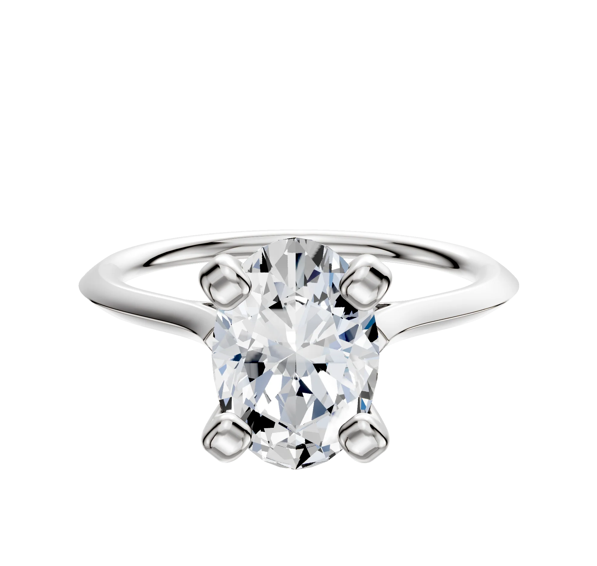 Platinum 4 Prong Cathedral Knife Edge 1.5mm Engagement Ring