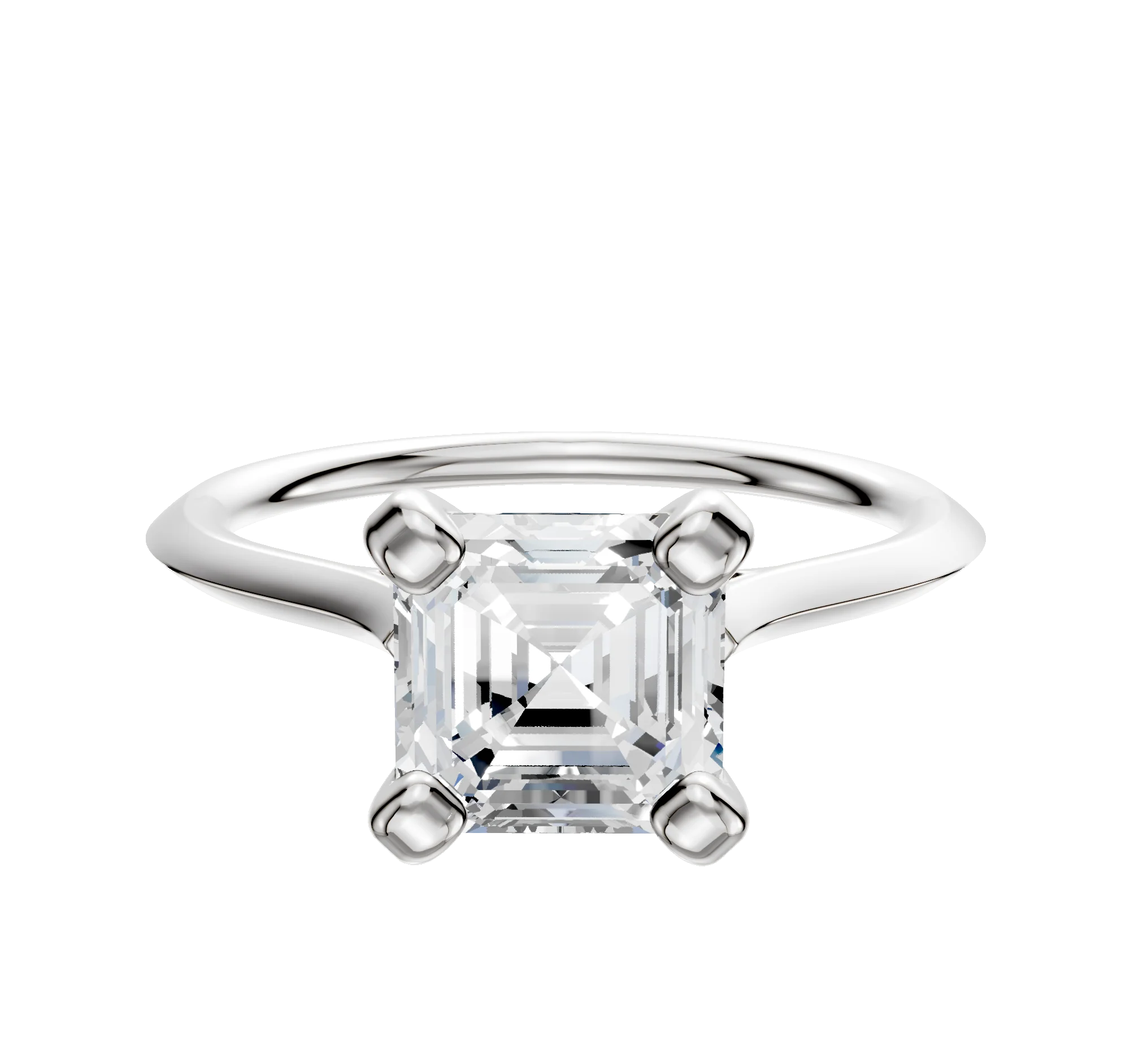 Platinum 4 Prong Cathedral Knife Edge 1.5mm Engagement Ring