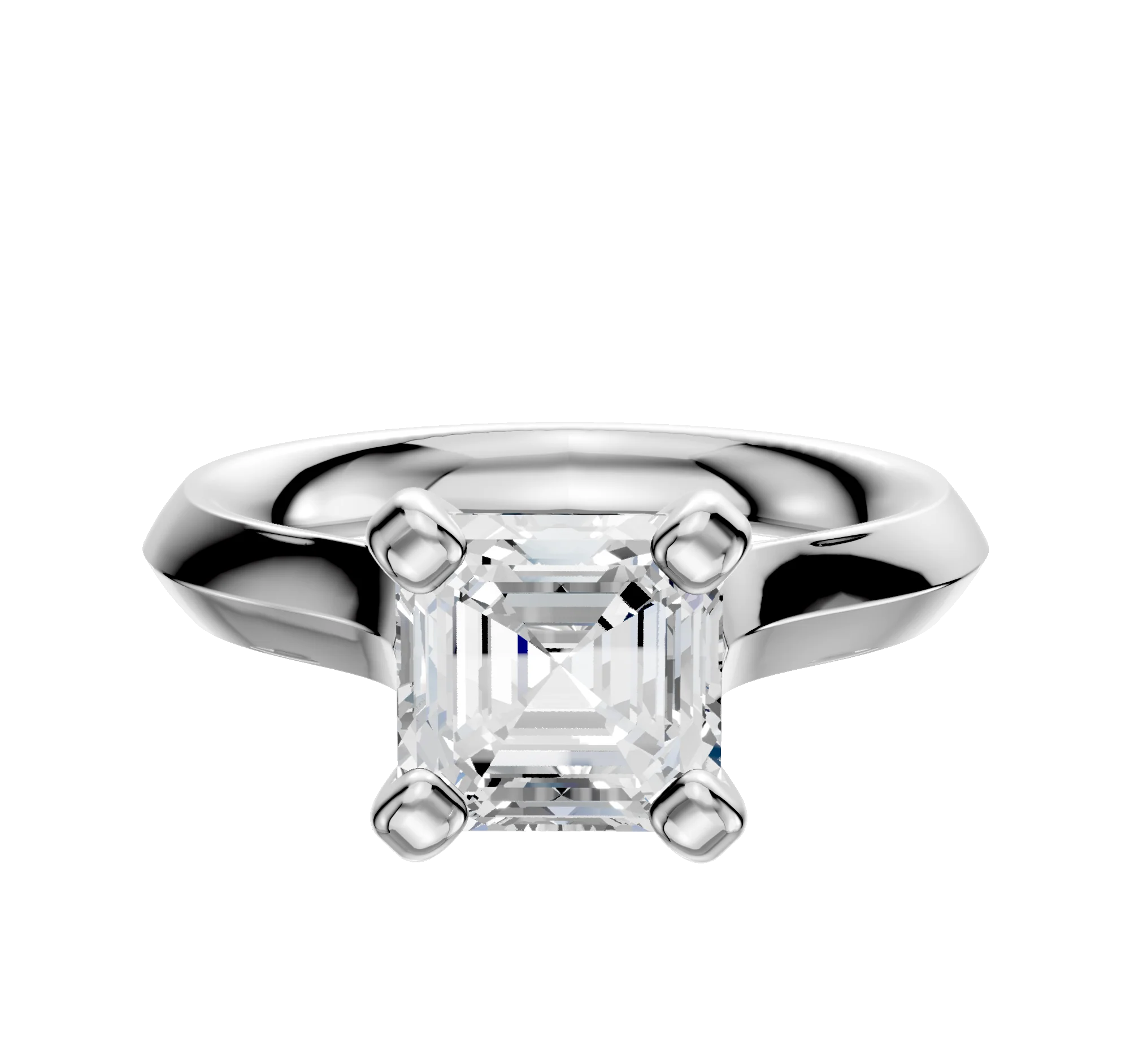 Platinum 4 Prong Cathedral Knife Edge 3.0mm Engagement Ring