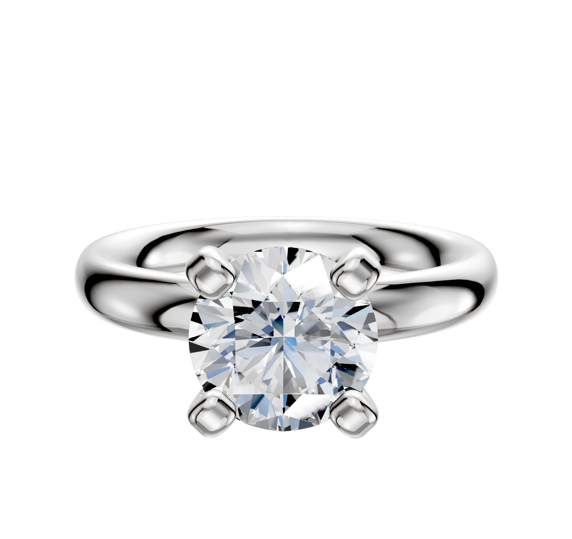 Platinum 4 Prong Classic Dome 3.0mm Engagement Ring
