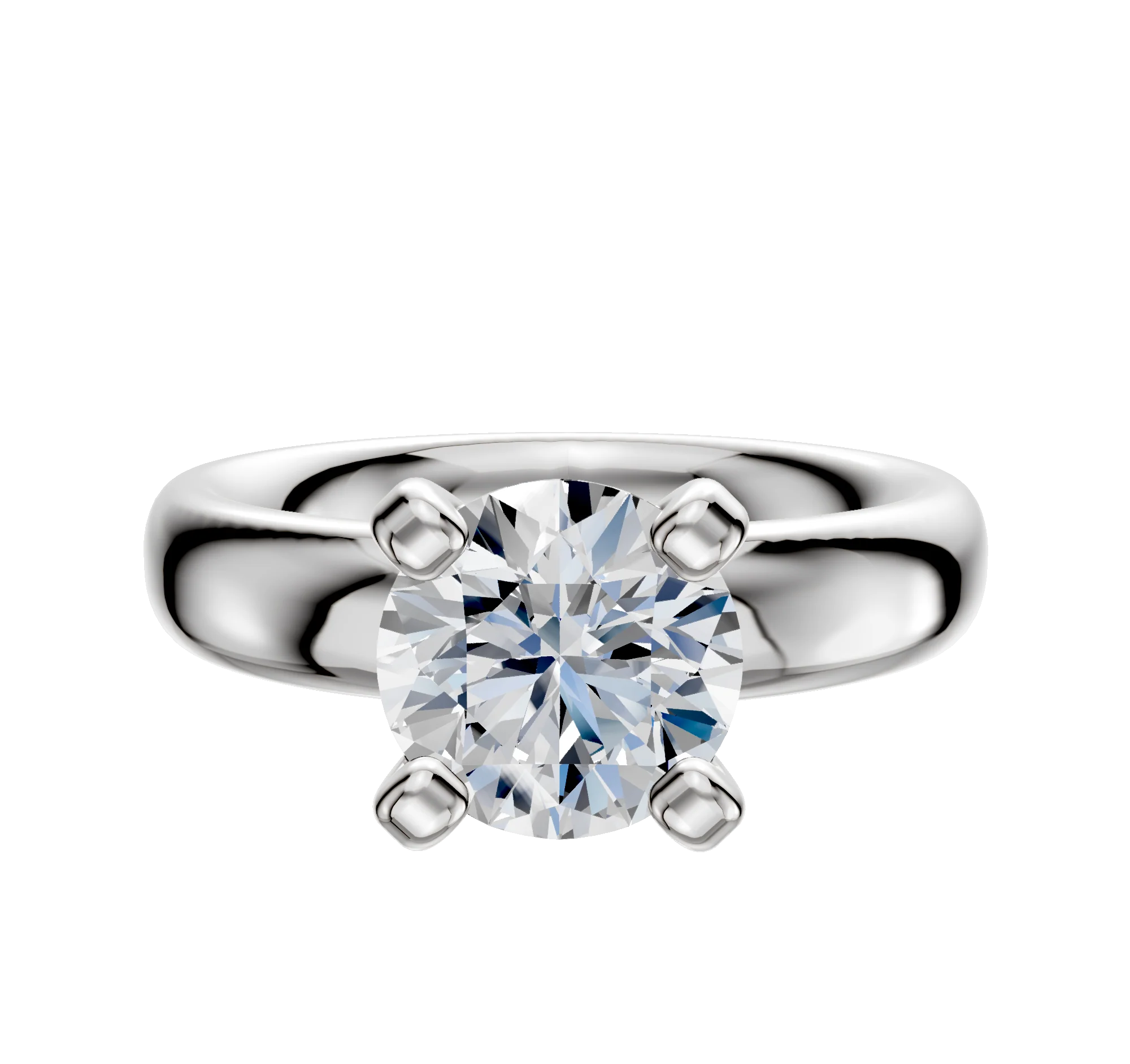 Platinum 4 Prong Classic Dome 4.0mm Engagement Ring