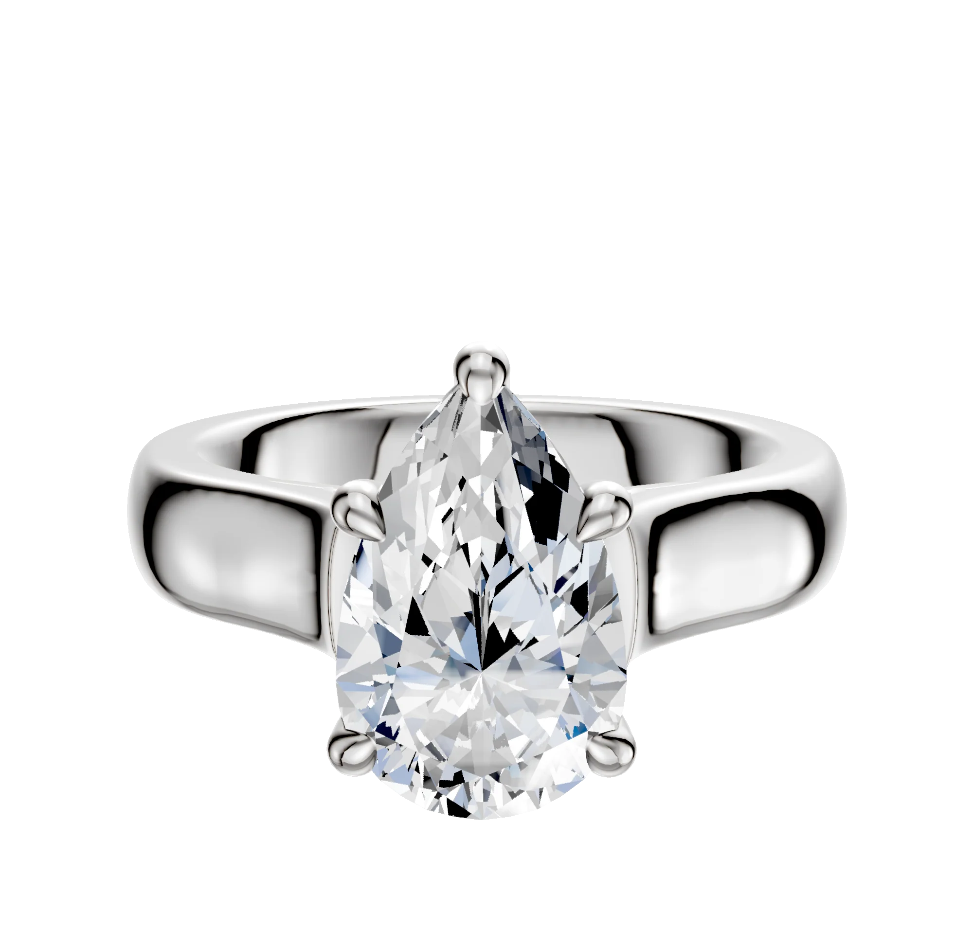 Platinum 4 Prong Hidden Halo Cathedral Dome 4.0mm Engagement Ring