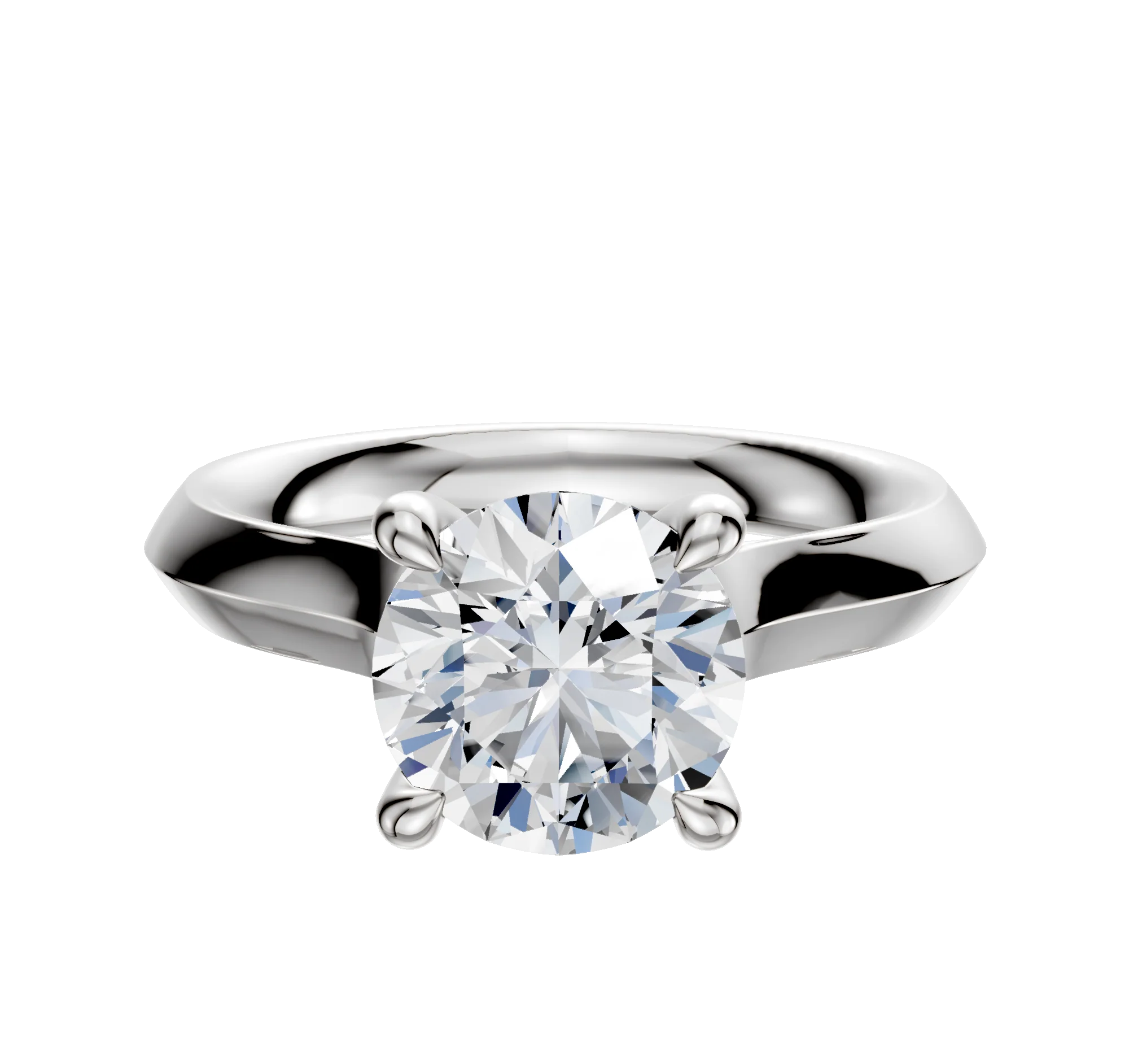 Platinum 4 Prong Hidden Halo Cathedral Knife Edge 3.0mm Engagement Ring