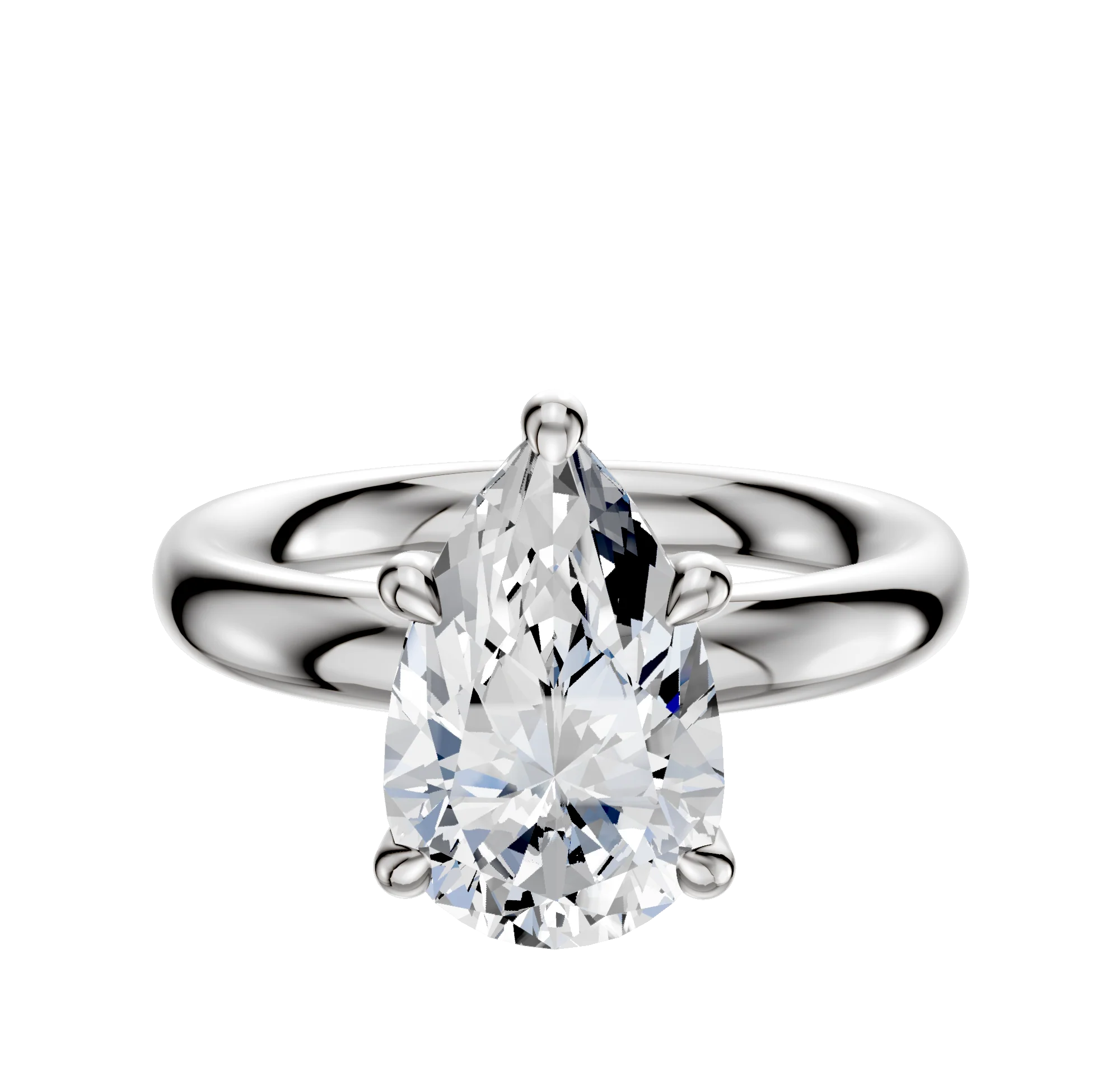 Platinum 4 Prong Hidden Halo Classic Dome 3.0mm Engagement Ring