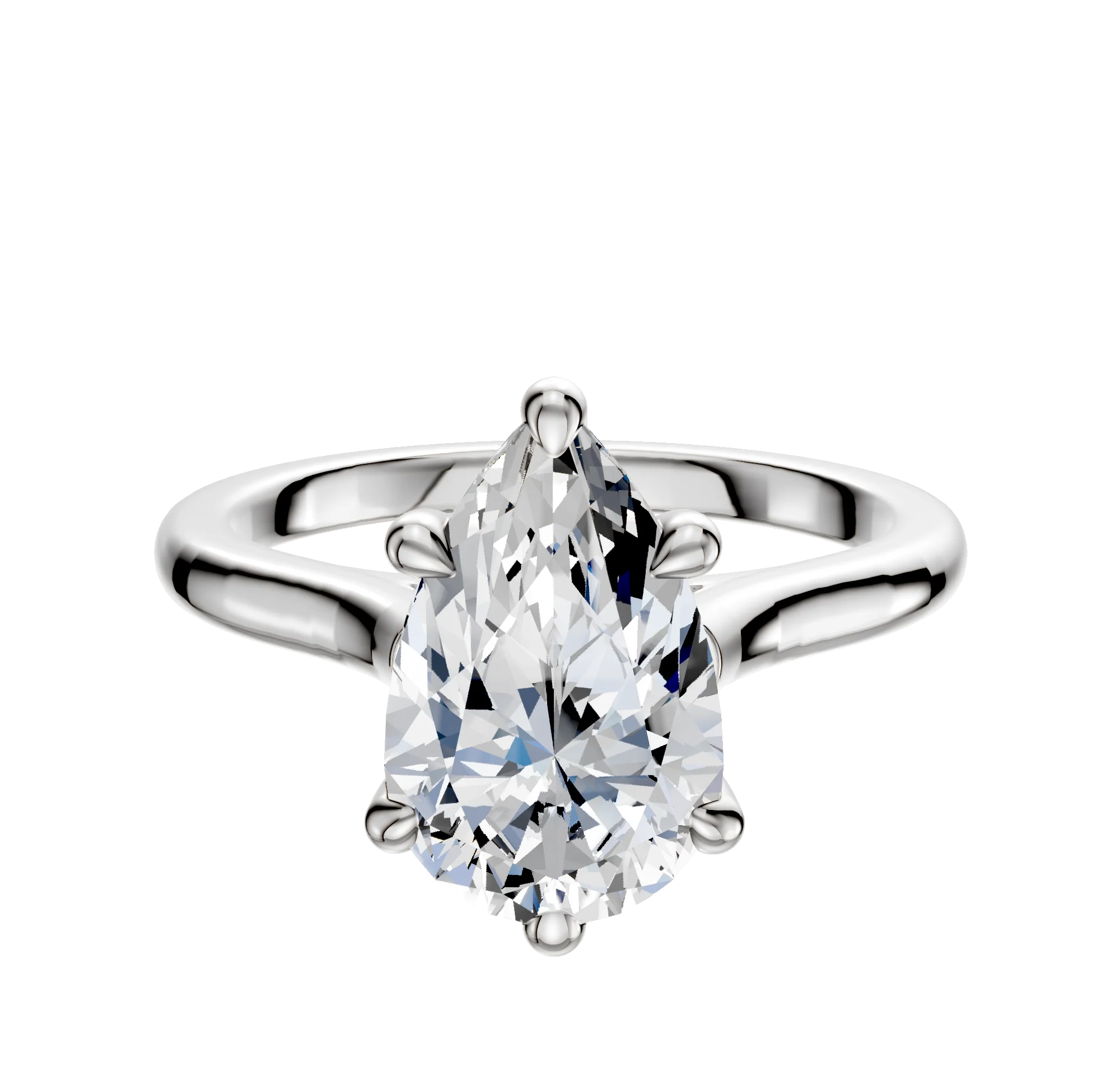 Platinum 6 Prong Basket Cathedral Dome 2.0mm Engagement Ring