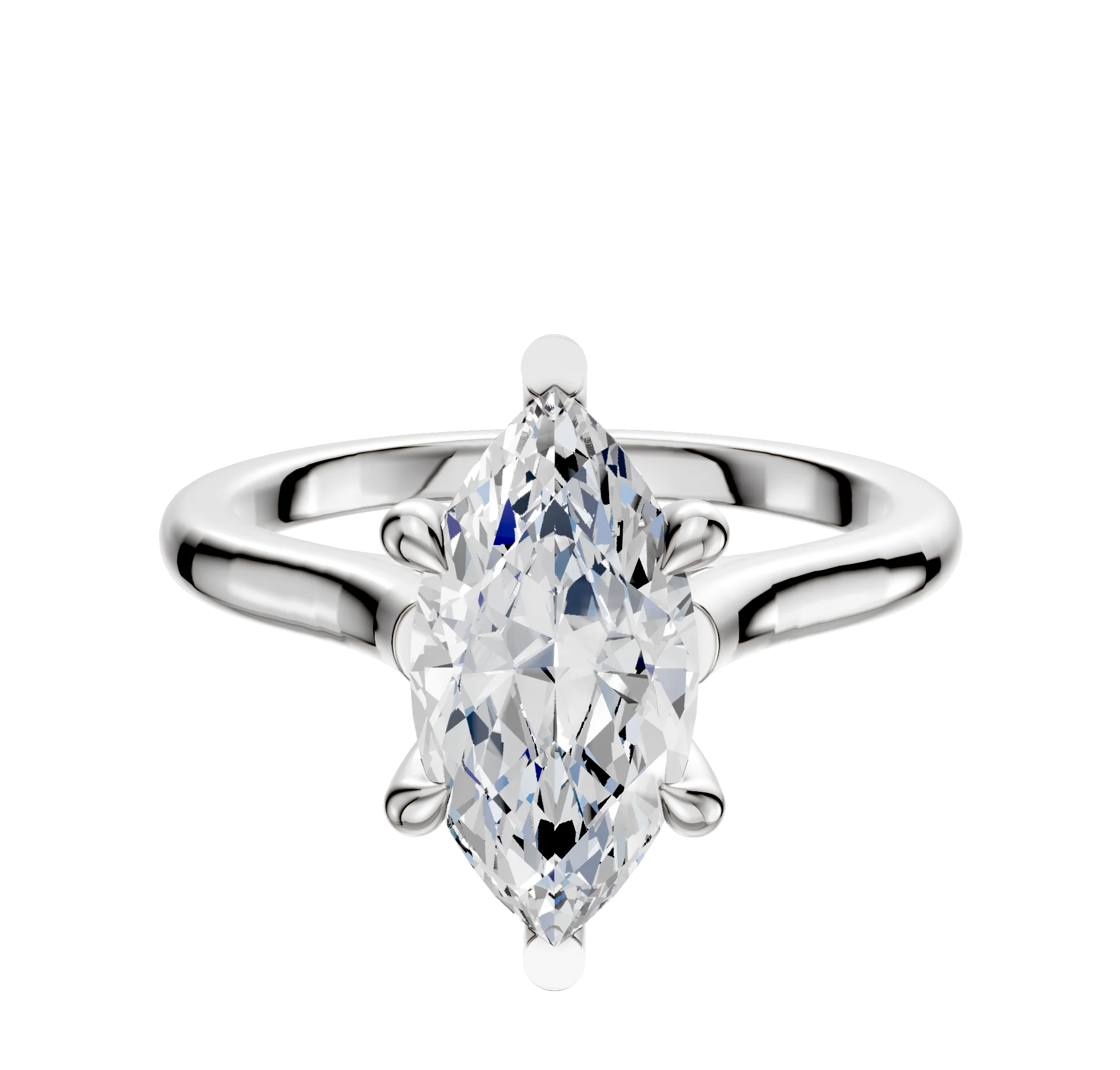 Platinum 6 Prong Basket Cathedral Dome 2.0mm Engagement Ring