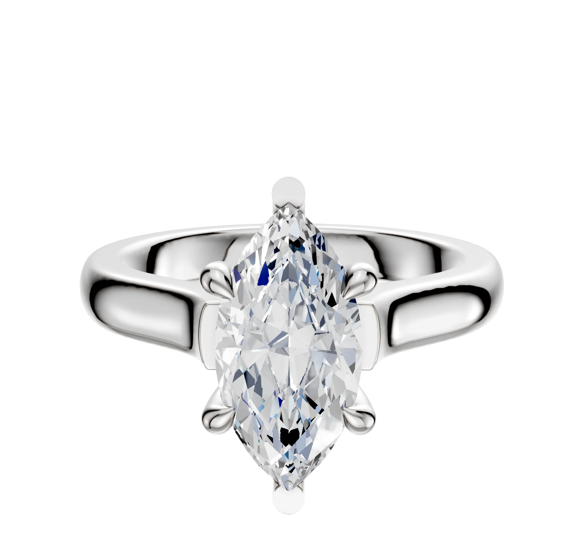 Platinum 6 Prong Basket Cathedral Dome 3.0mm Engagement Ring