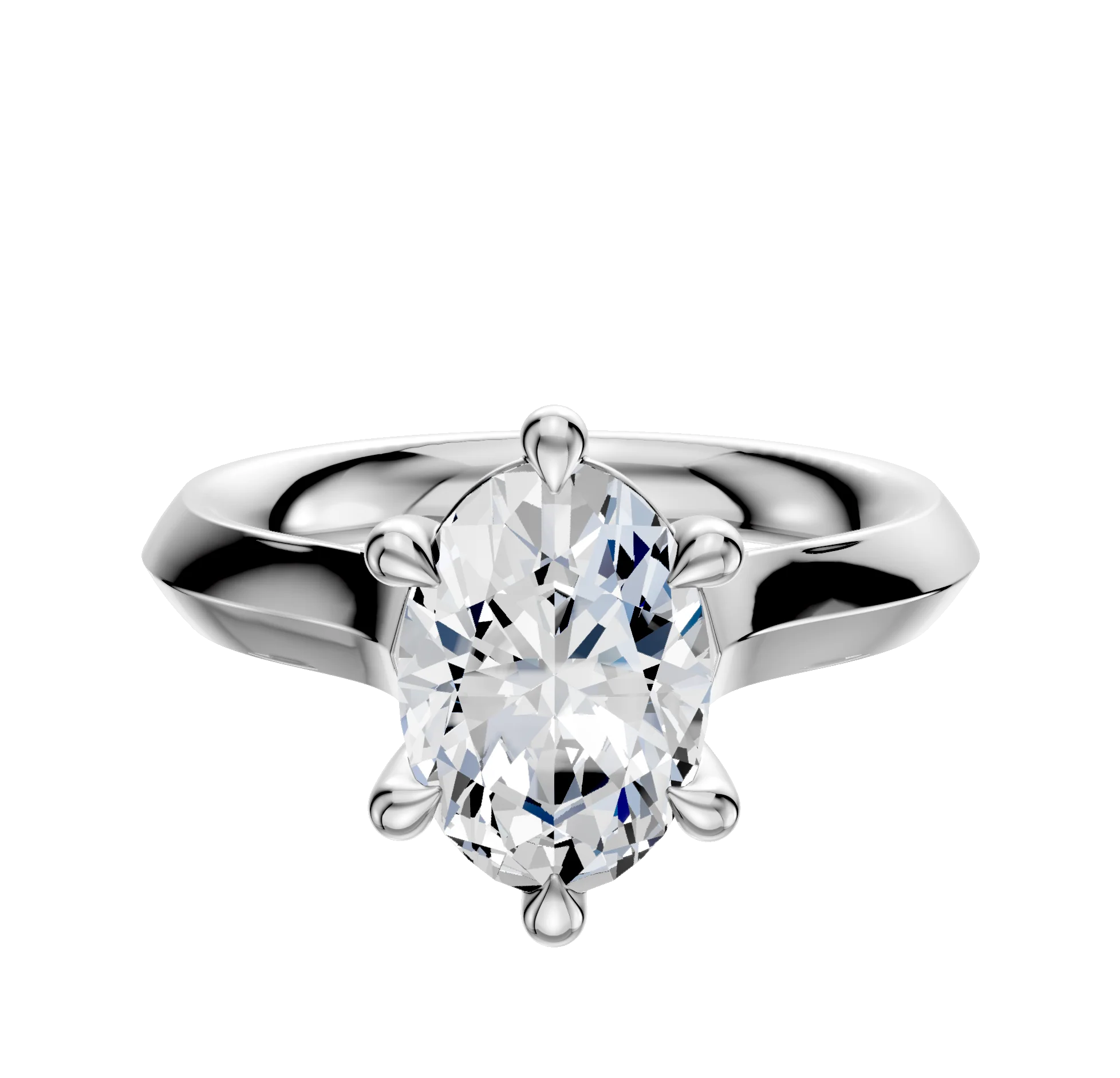 Platinum 6 Prong Basket Cathedral Knife Edge 3.0mm Engagement Ring