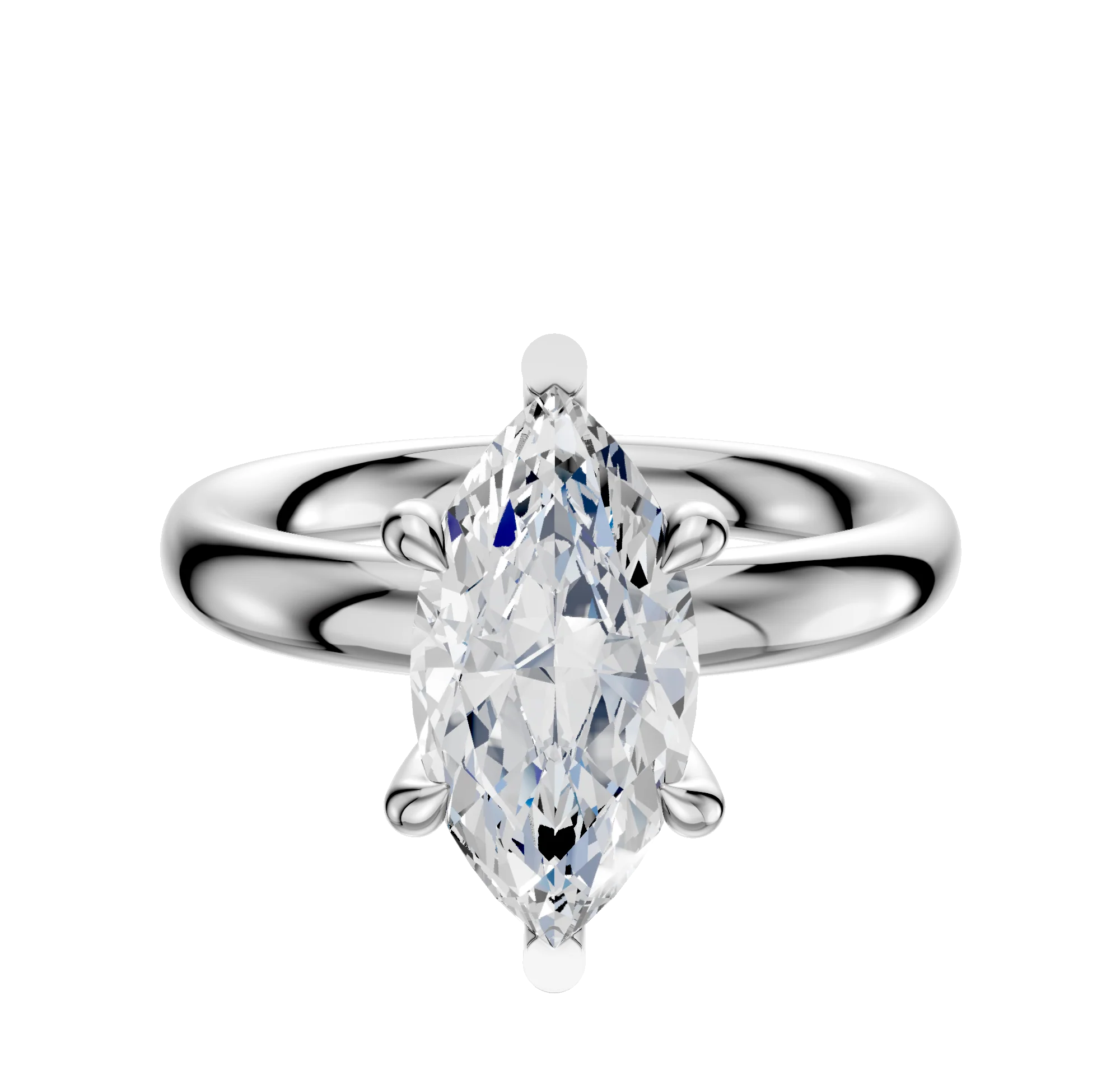 Platinum 6 Prong Basket Classic Dome 3.0mm Engagement Ring