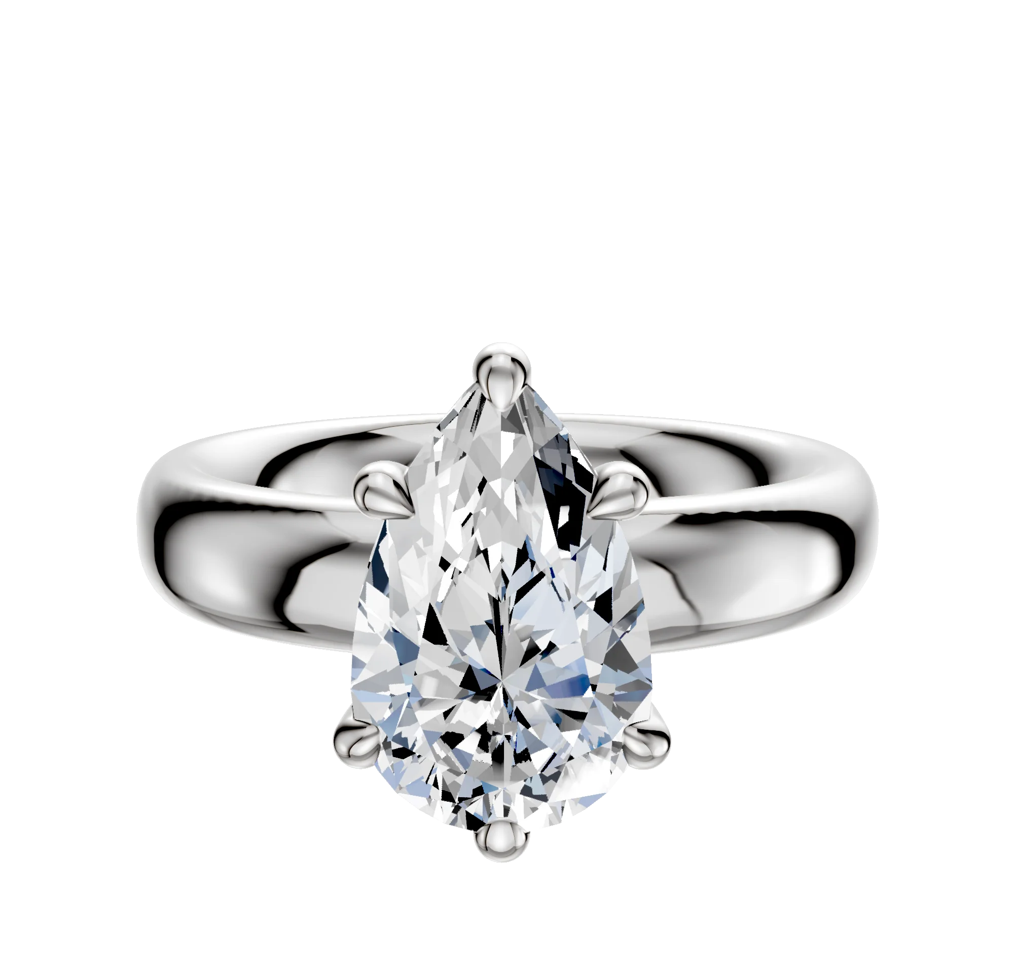Platinum 6 Prong Basket Classic Dome 4.0mm Engagement Ring