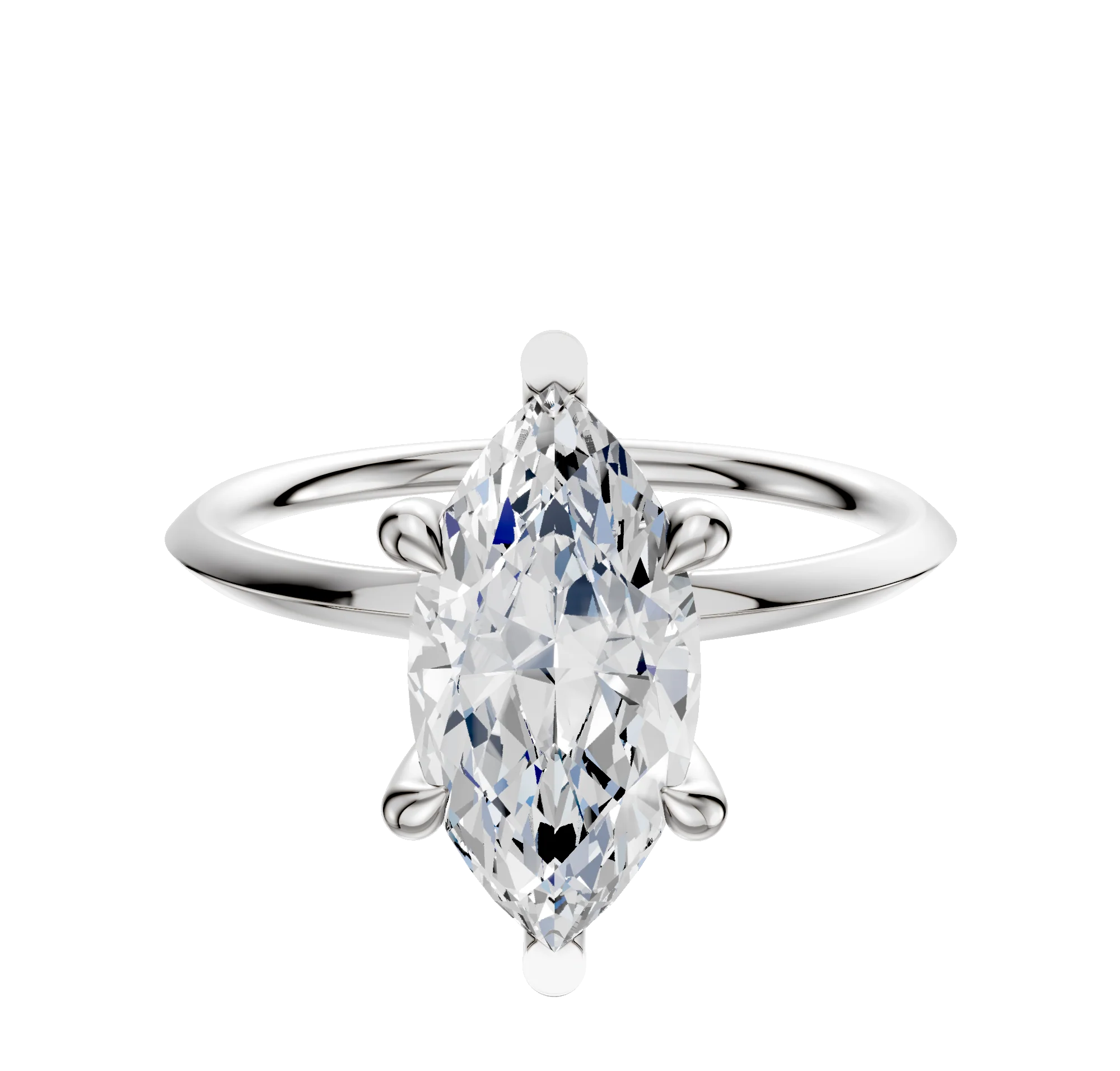 Platinum 6 Prong Basket Classic Knife Edge 1.5mm Engagement Ring