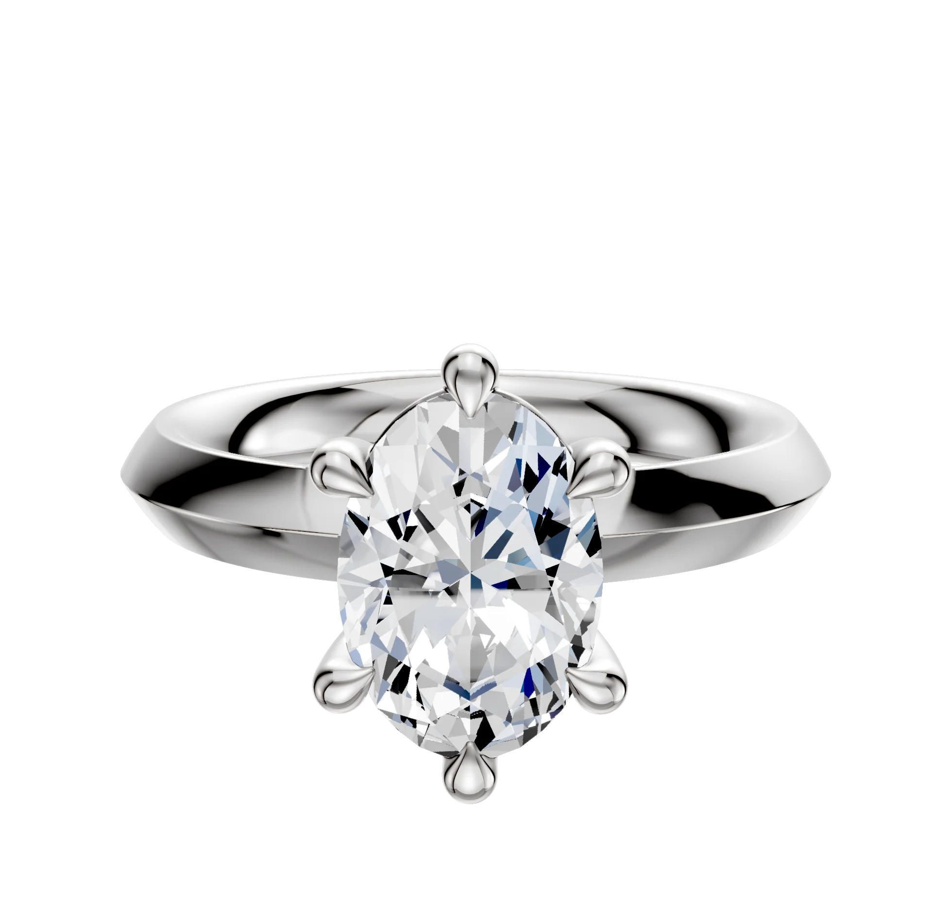 Platinum 6 Prong Basket Classic Knife Edge 3.0mm Engagement Ring
