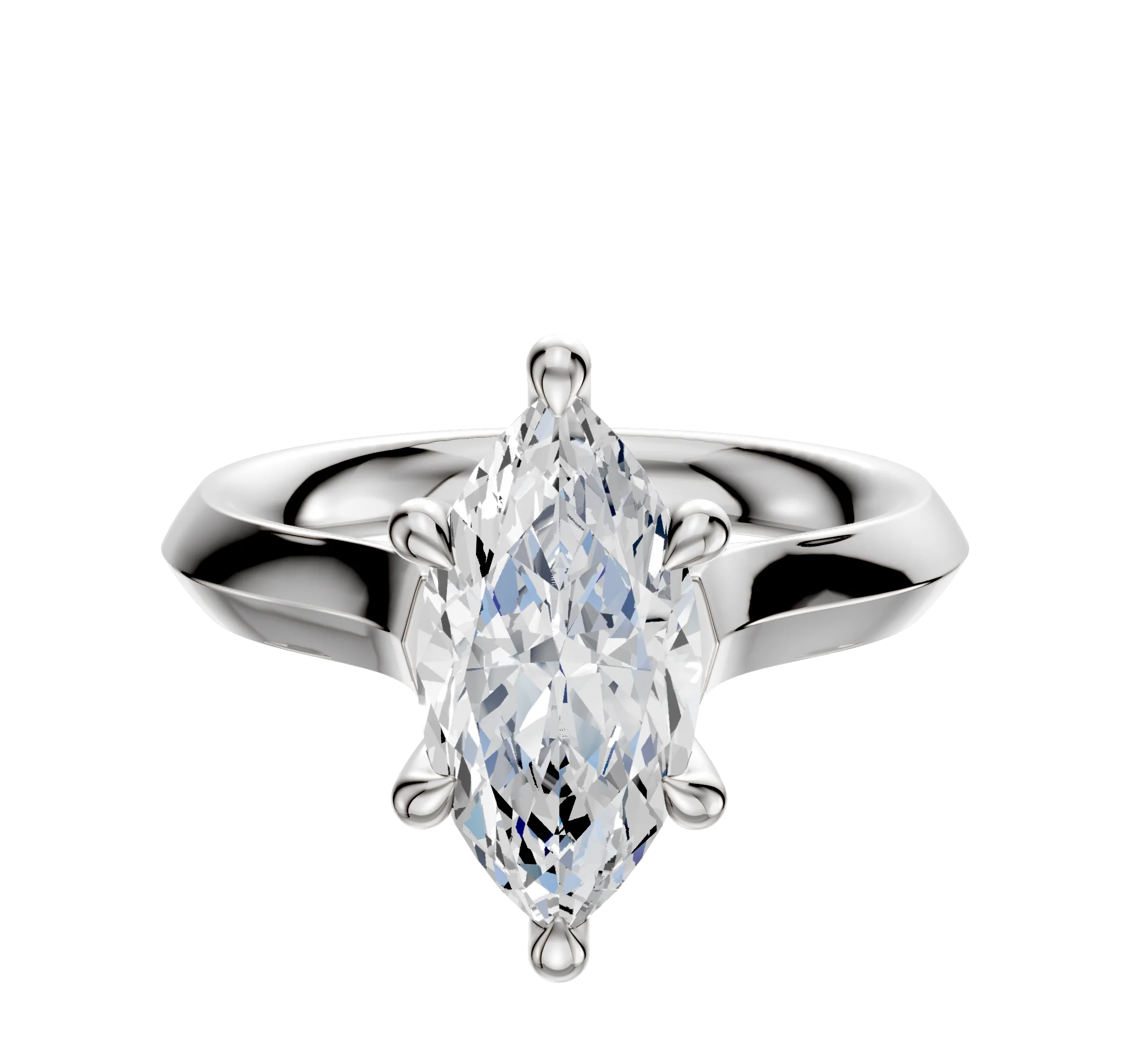 Platinum 6 Prong Hidden Halo Cathedral Knife Edge 3.0mm Engagement Ring