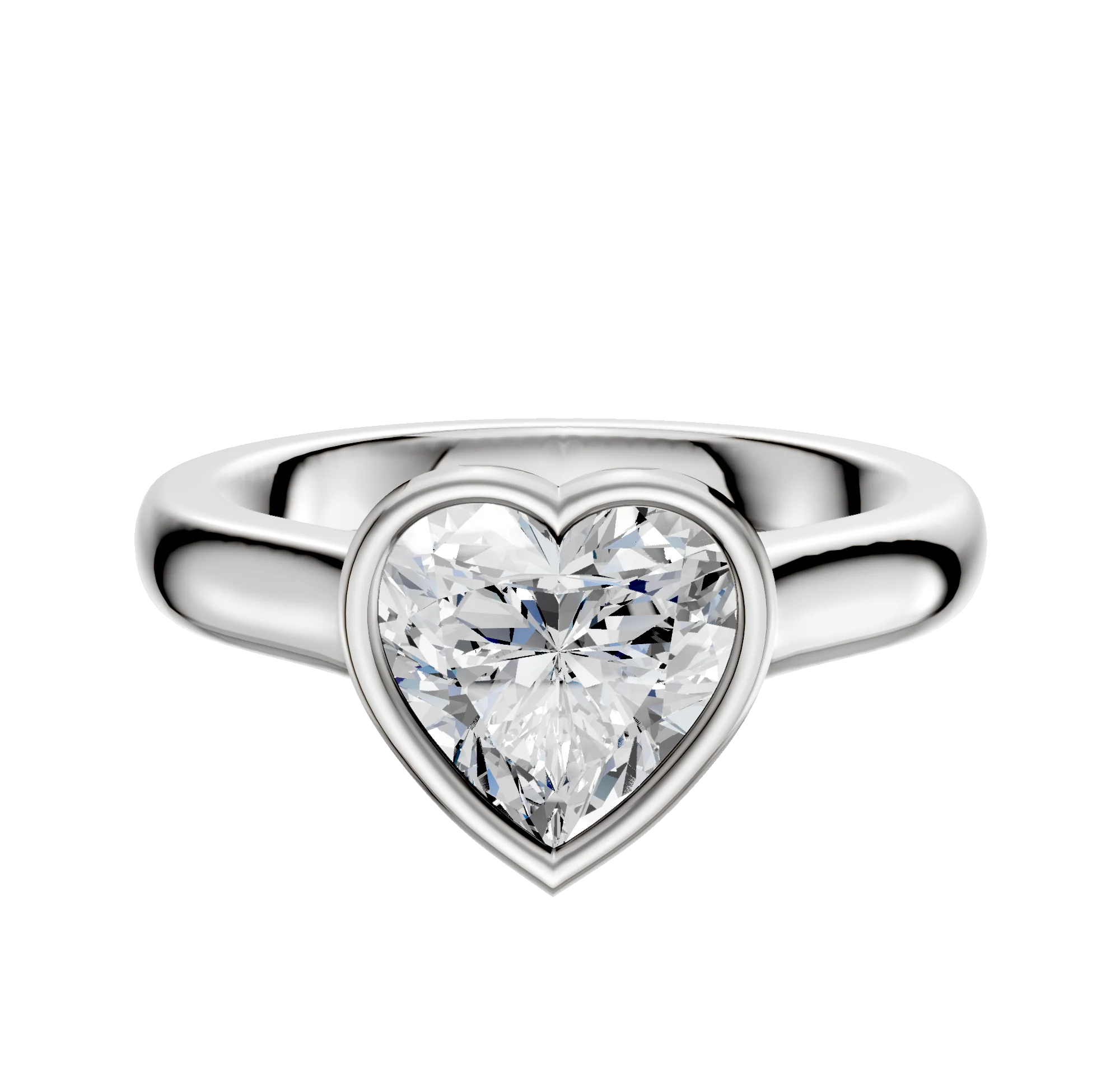 Platinum Bezel Full Bezel East/West Cathedral Dome 3.0mm Engagement Ring