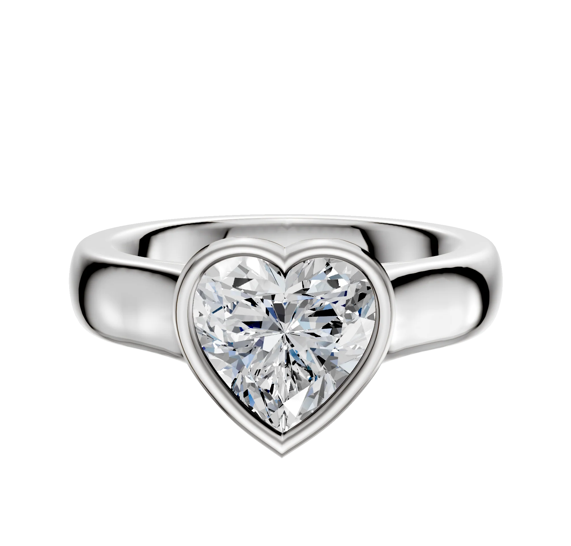 Platinum Bezel Full Bezel East/West Cathedral Dome 4.0mm Engagement Ring
