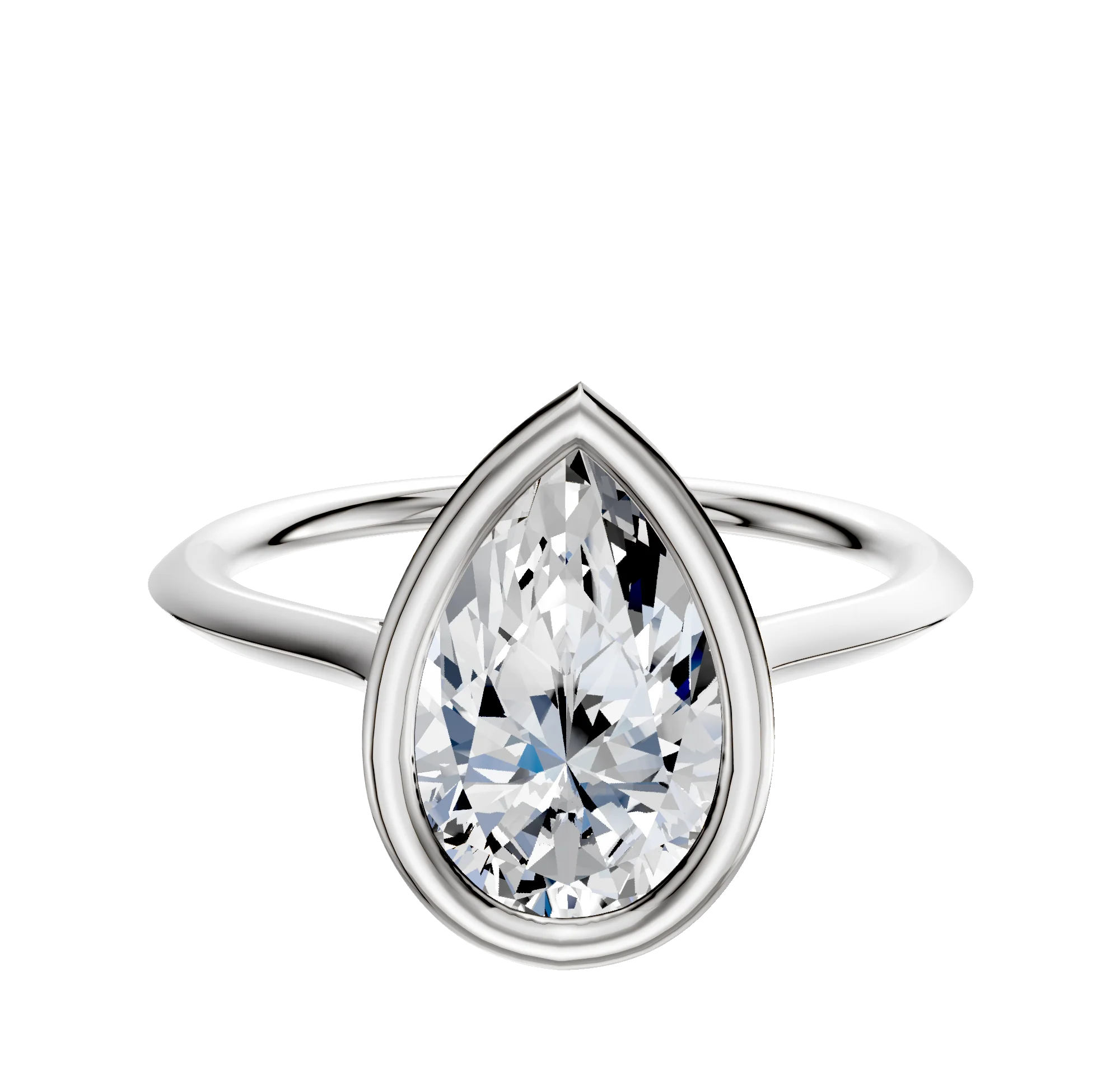Platinum Bezel Full Bezel East/West Cathedral Knife Edge 1.5mm Engagement Ring