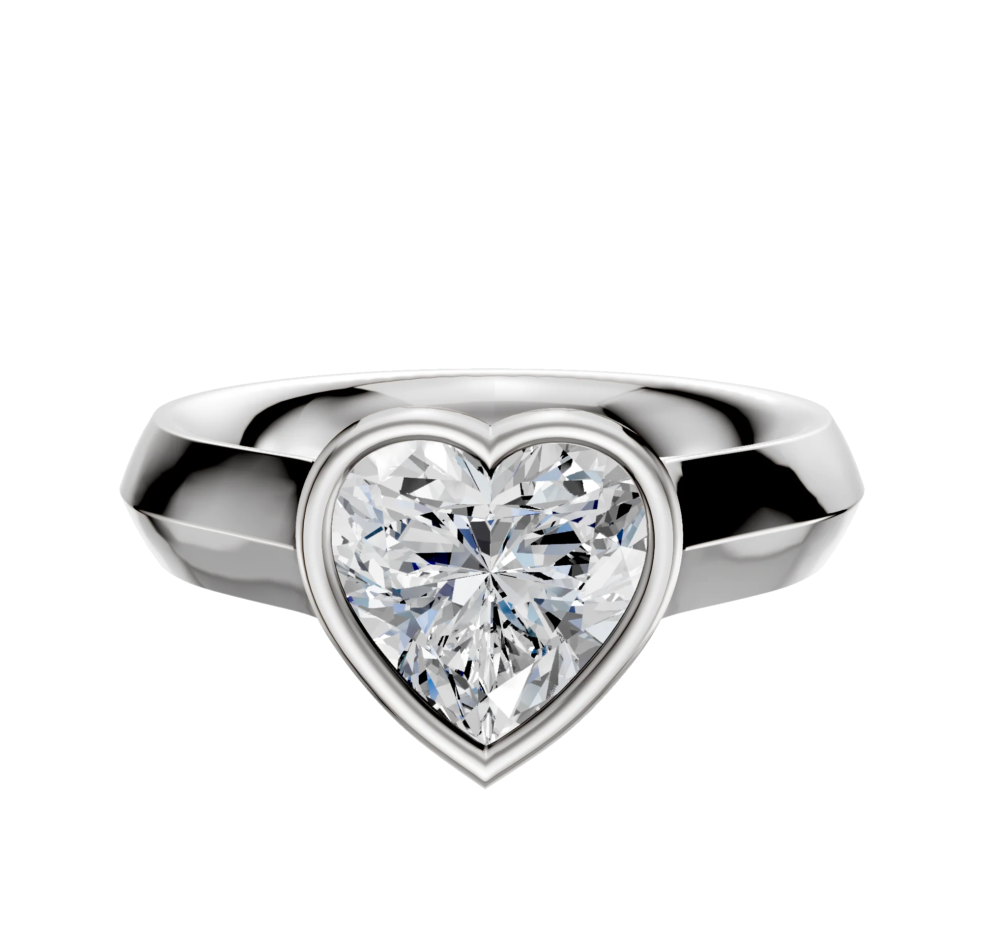 Platinum Bezel Full Bezel East/West Cathedral Knife Edge 4.0mm Engagement Ring