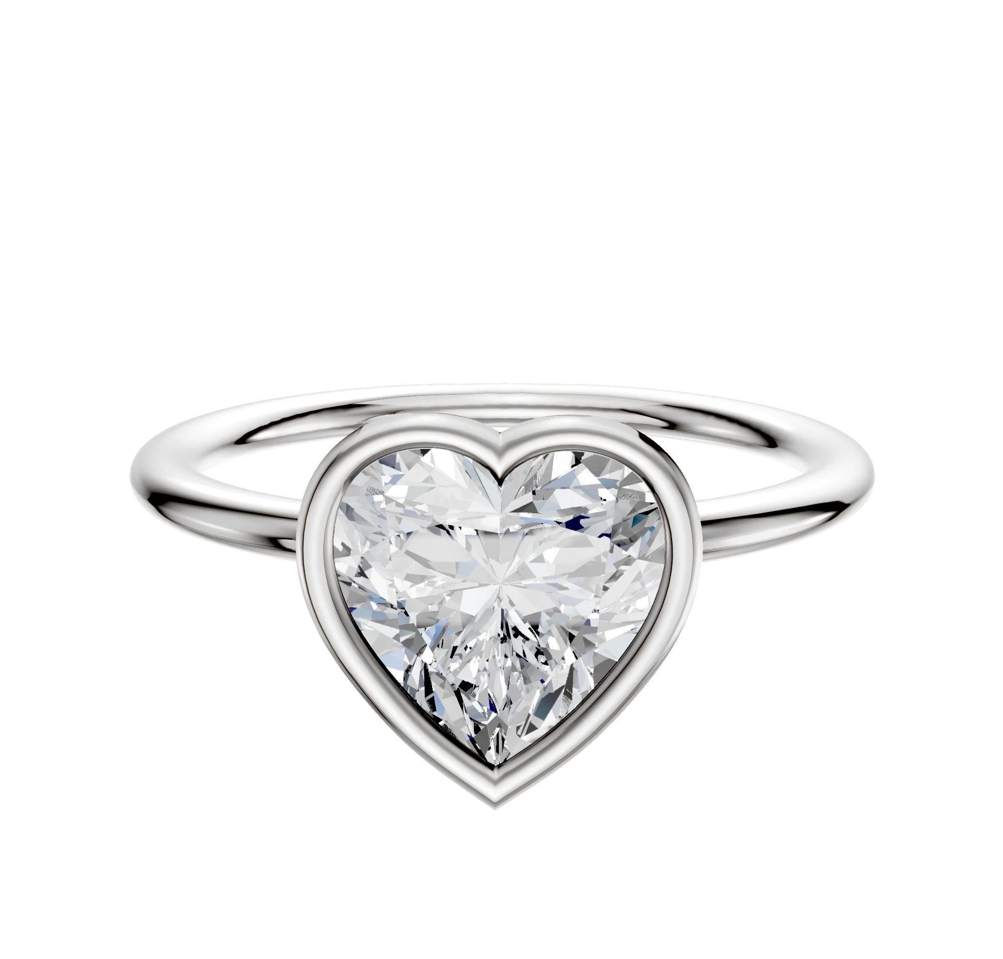 Platinum Bezel Full Bezel East/West Classic Dome 1.5mm Engagement Ring