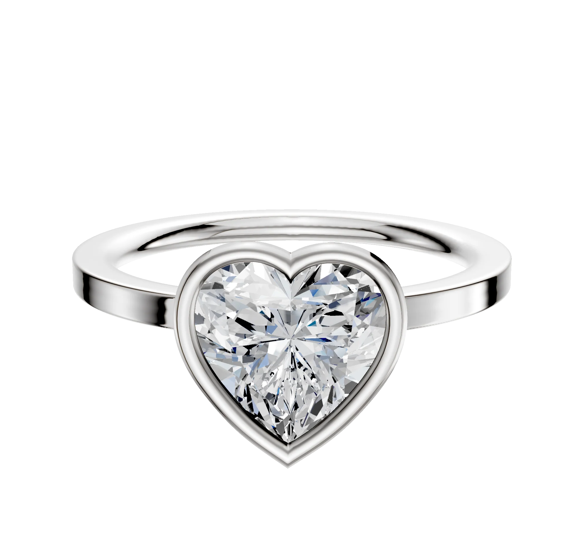 Platinum Bezel Full Bezel East/West Classic Flat 1.5mm Engagement Ring
