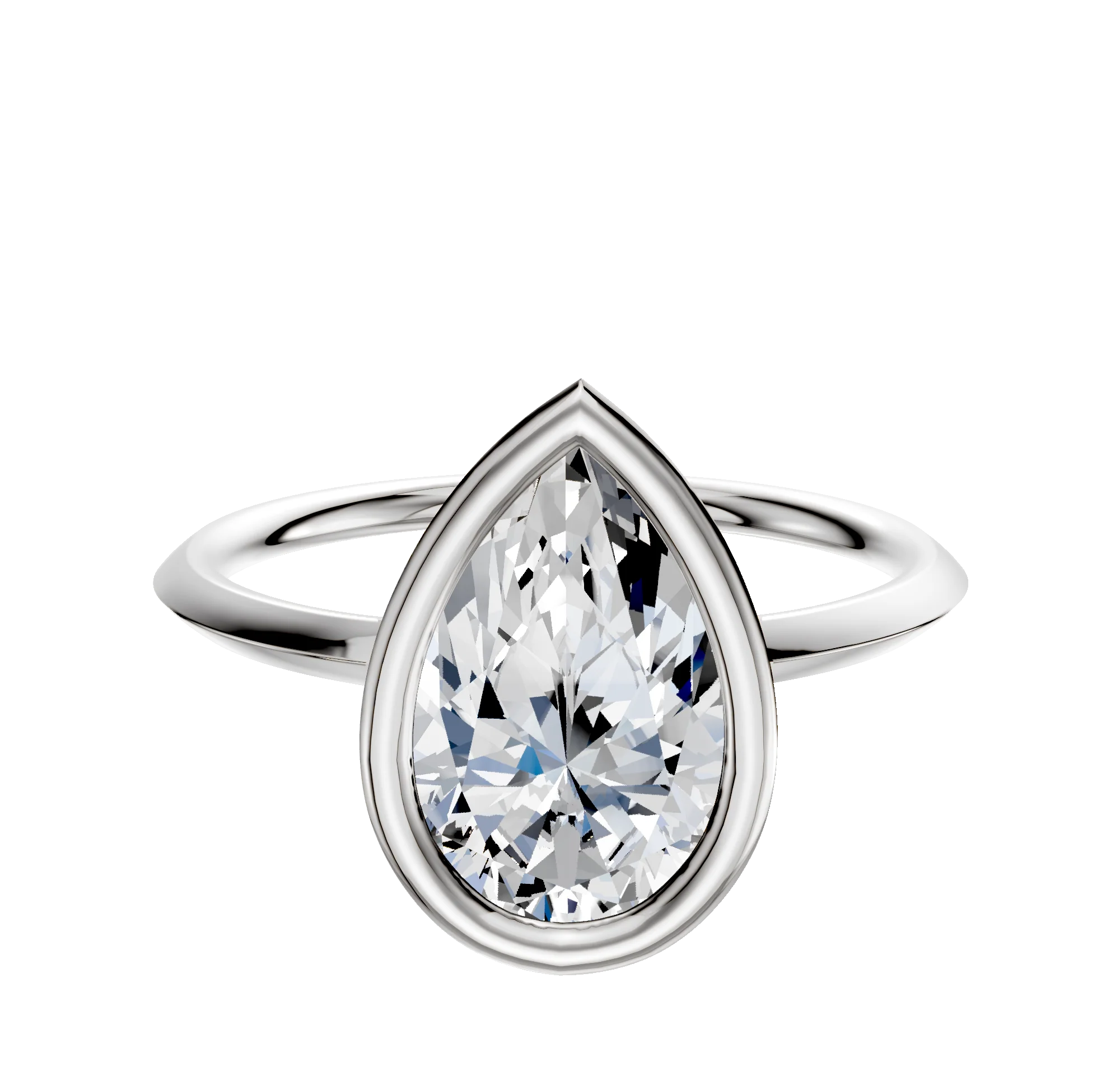 Platinum Bezel Full Bezel East/West Classic Knife Edge 1.5mm Engagement Ring