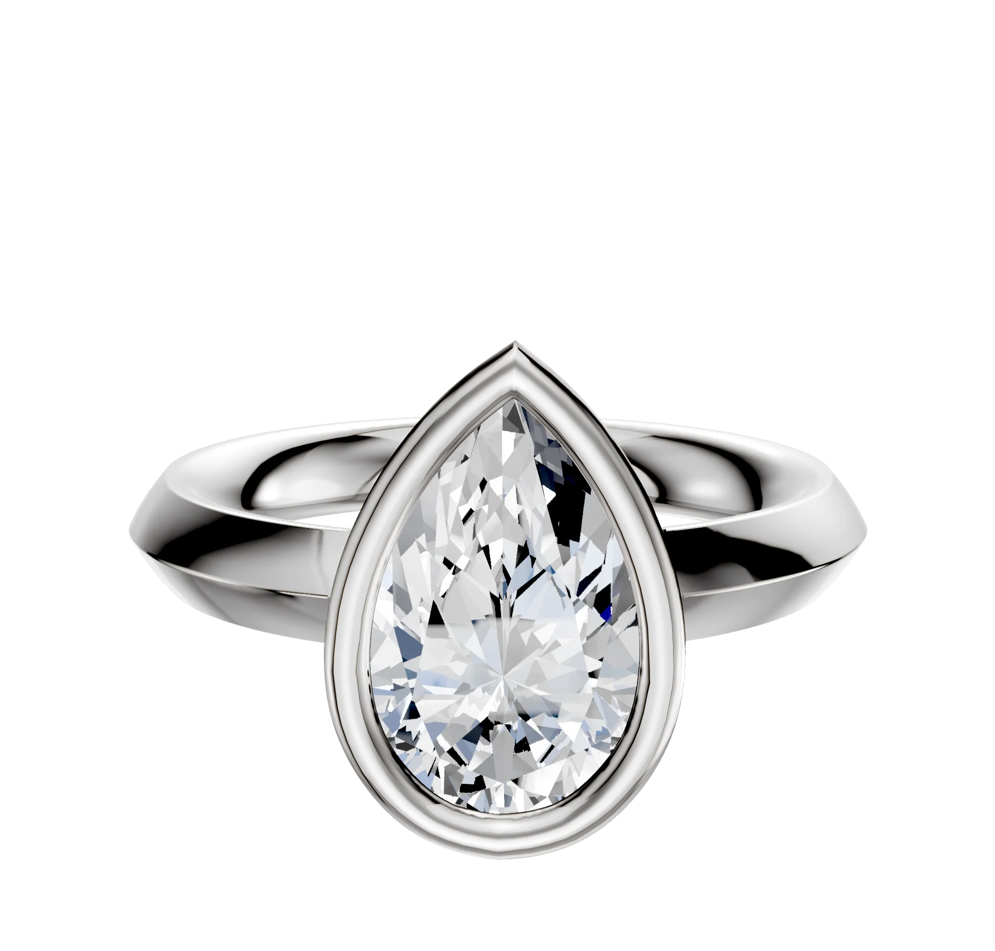 Platinum Bezel Full Bezel East/West Classic Knife Edge 3.0mm Engagement Ring