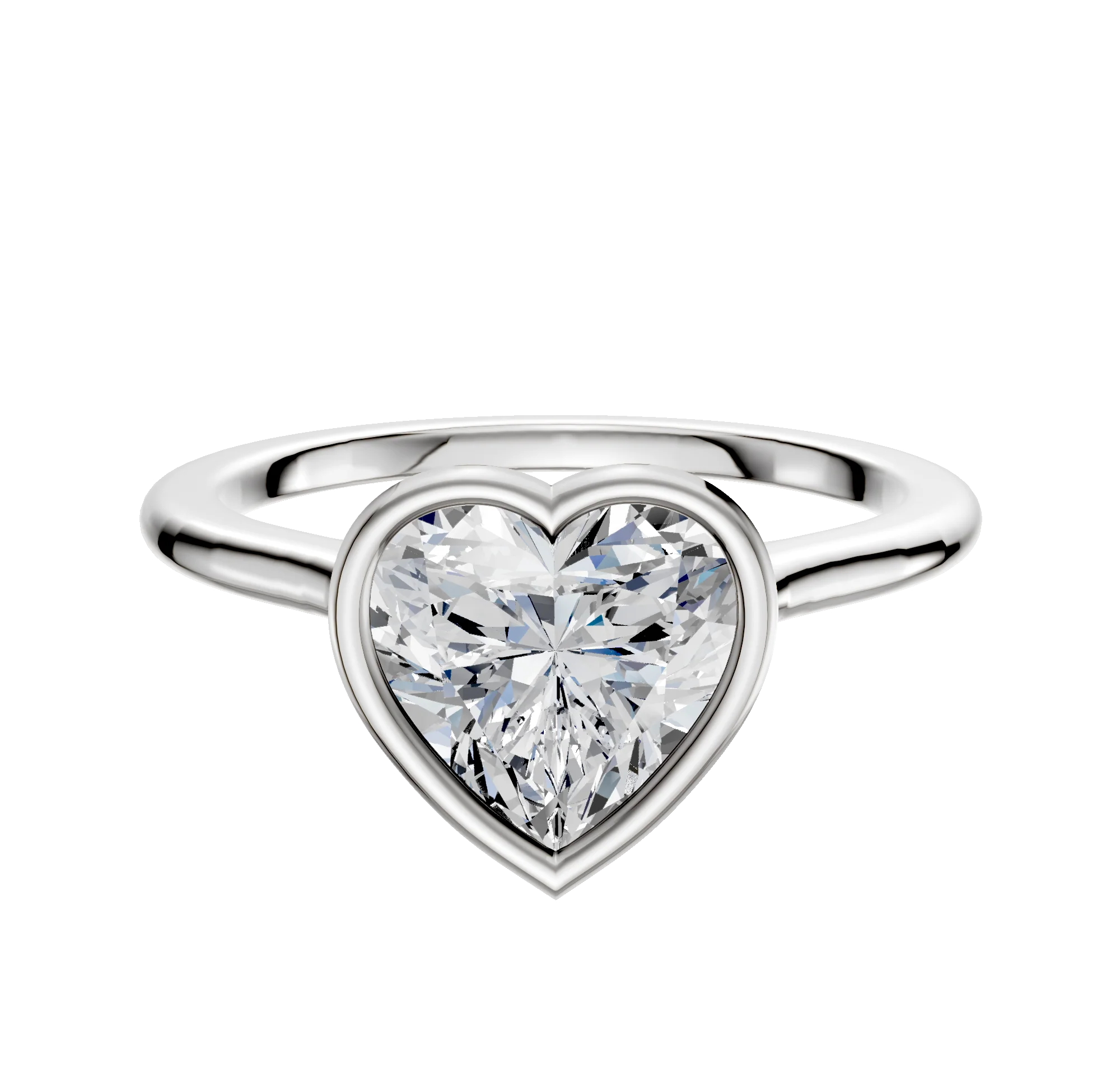 Platinum Bezel Full Bezel North/South Cathedral Dome 1.5mm Engagement Ring