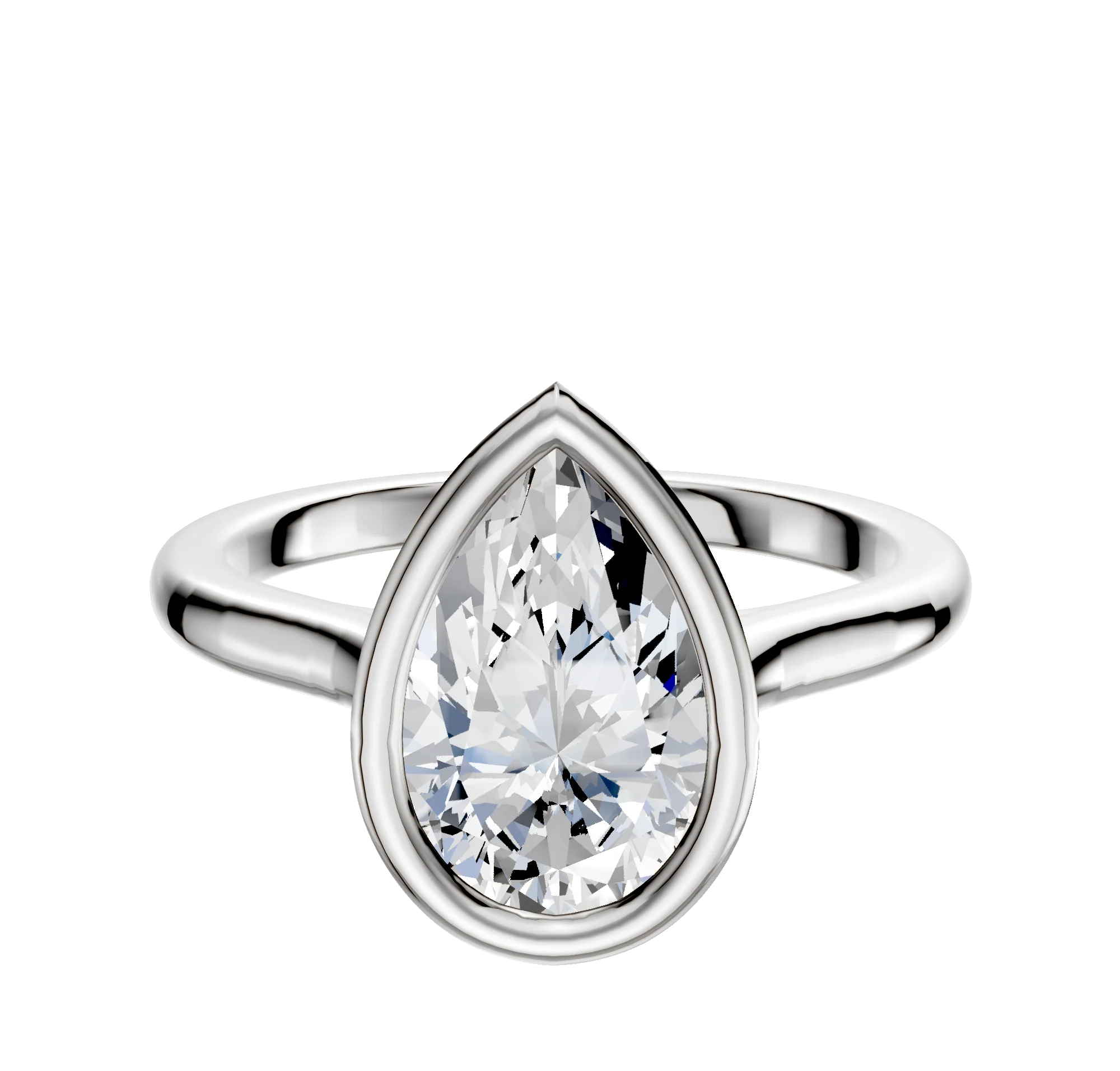 Platinum Bezel Full Bezel North/South Cathedral Dome 2.0mm Engagement Ring