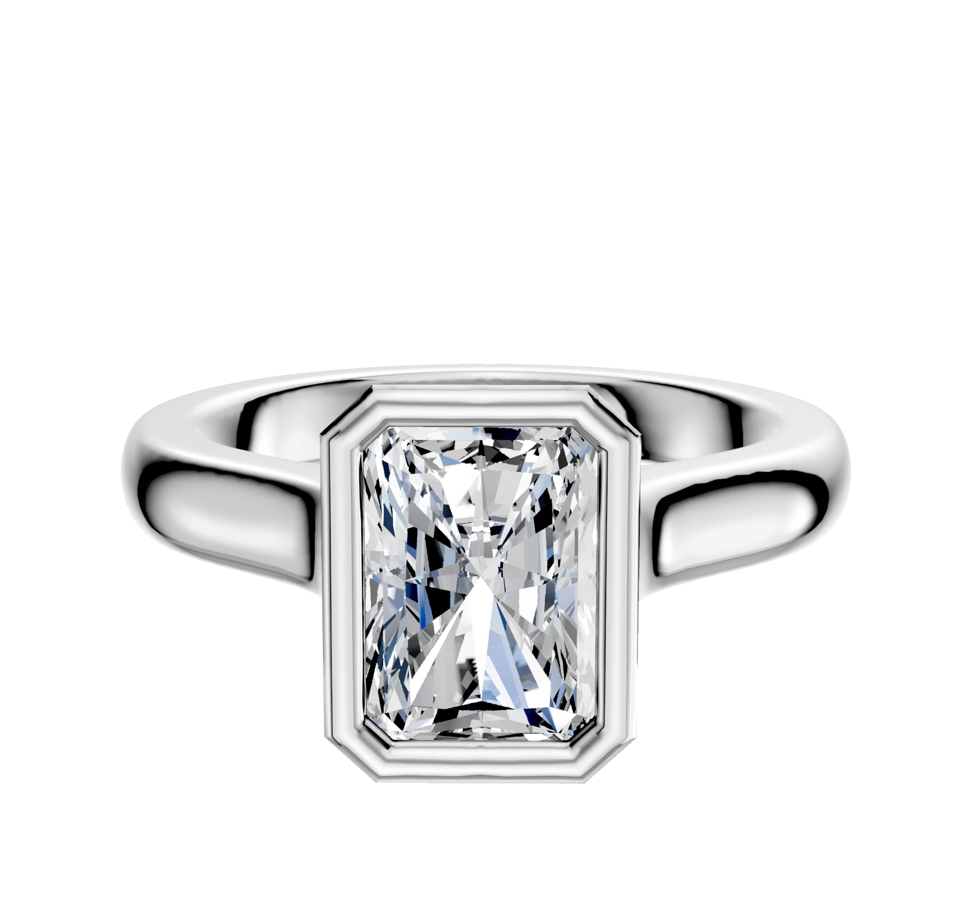 Platinum Bezel Full Bezel North/South Cathedral Dome 3.0mm Engagement Ring