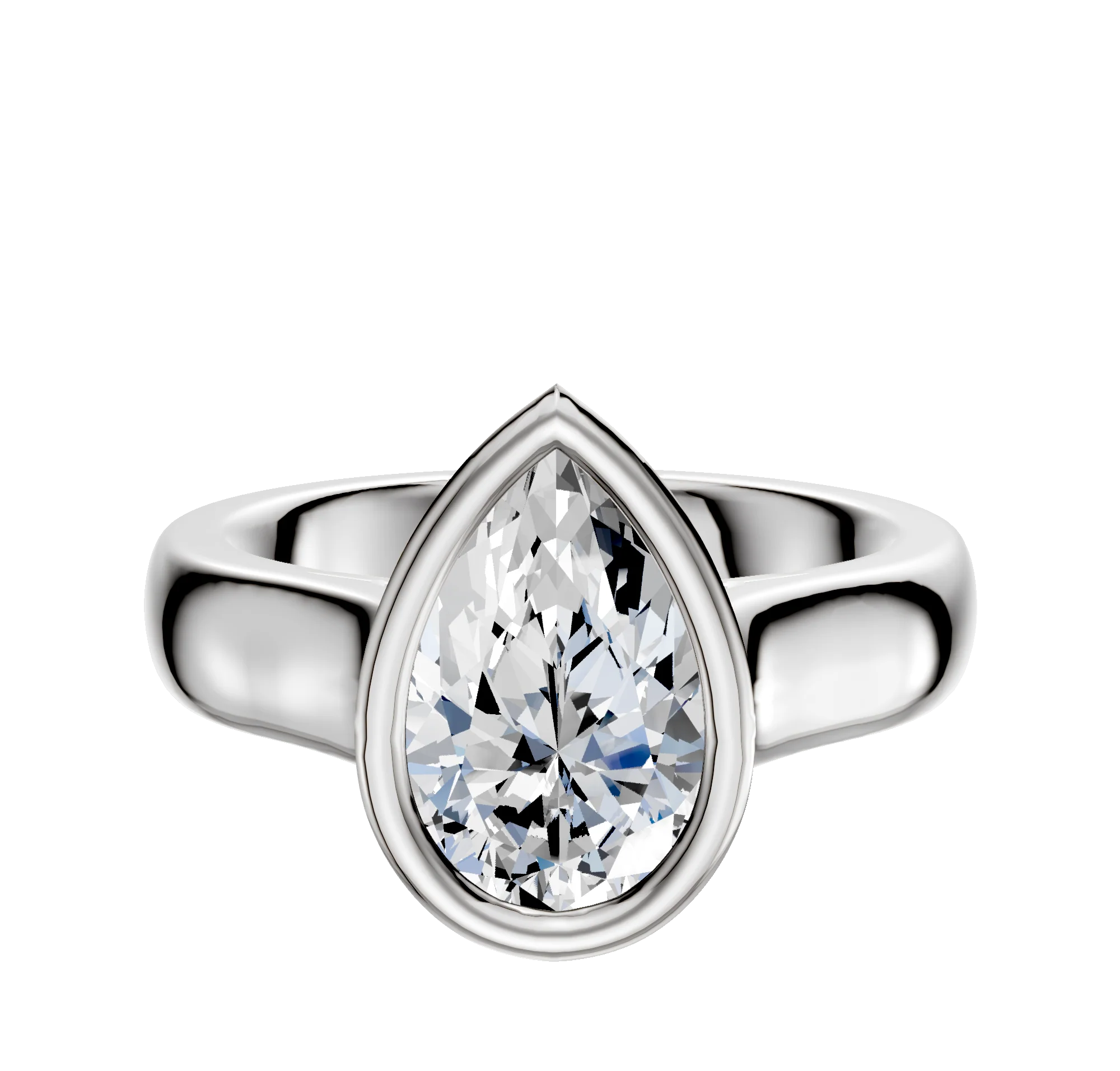 Platinum Bezel Full Bezel North/South Cathedral Dome 4.0mm Engagement Ring
