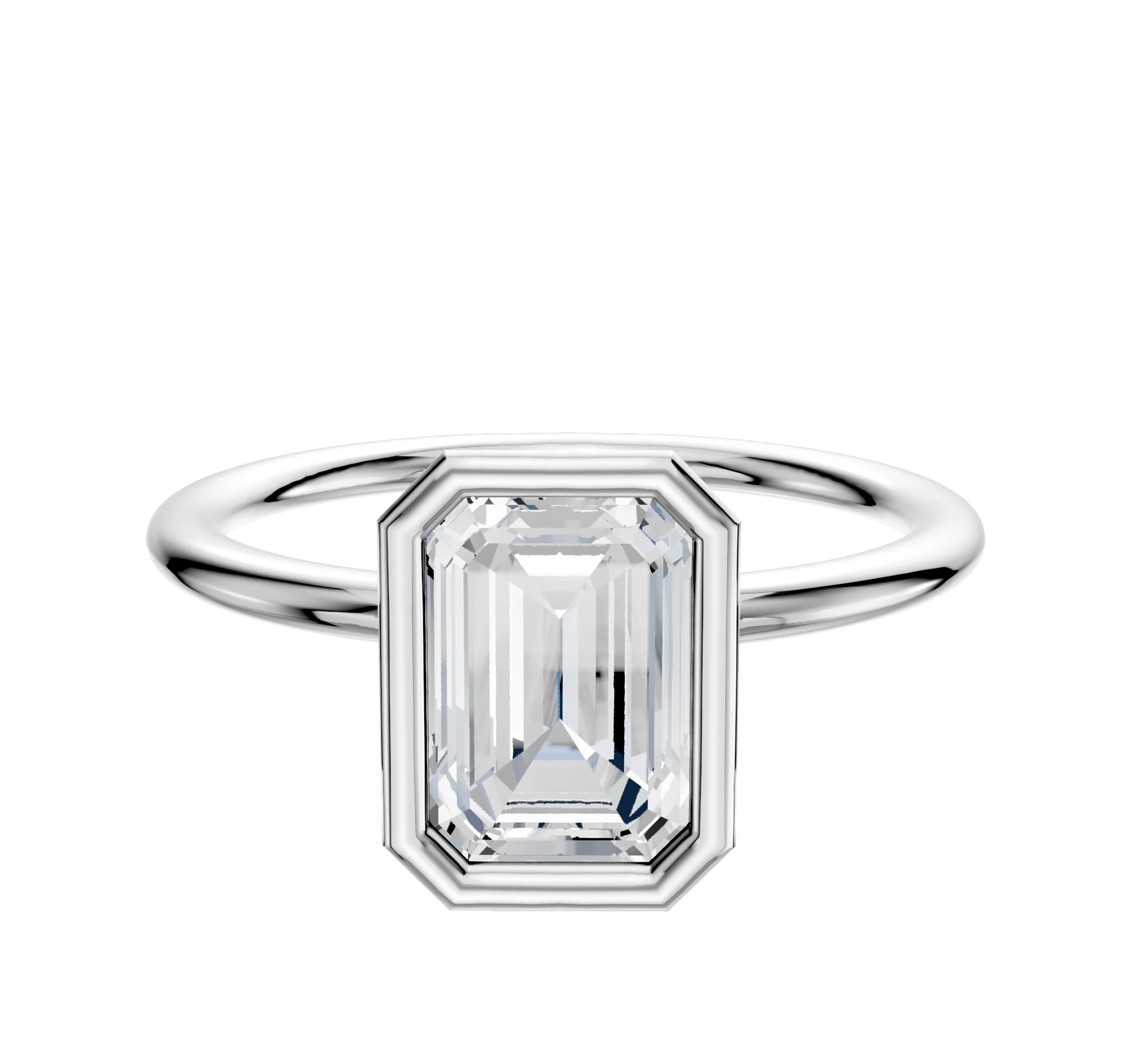 Platinum Bezel Full Bezel North/South Classic Dome 1.5mm Engagement Ring