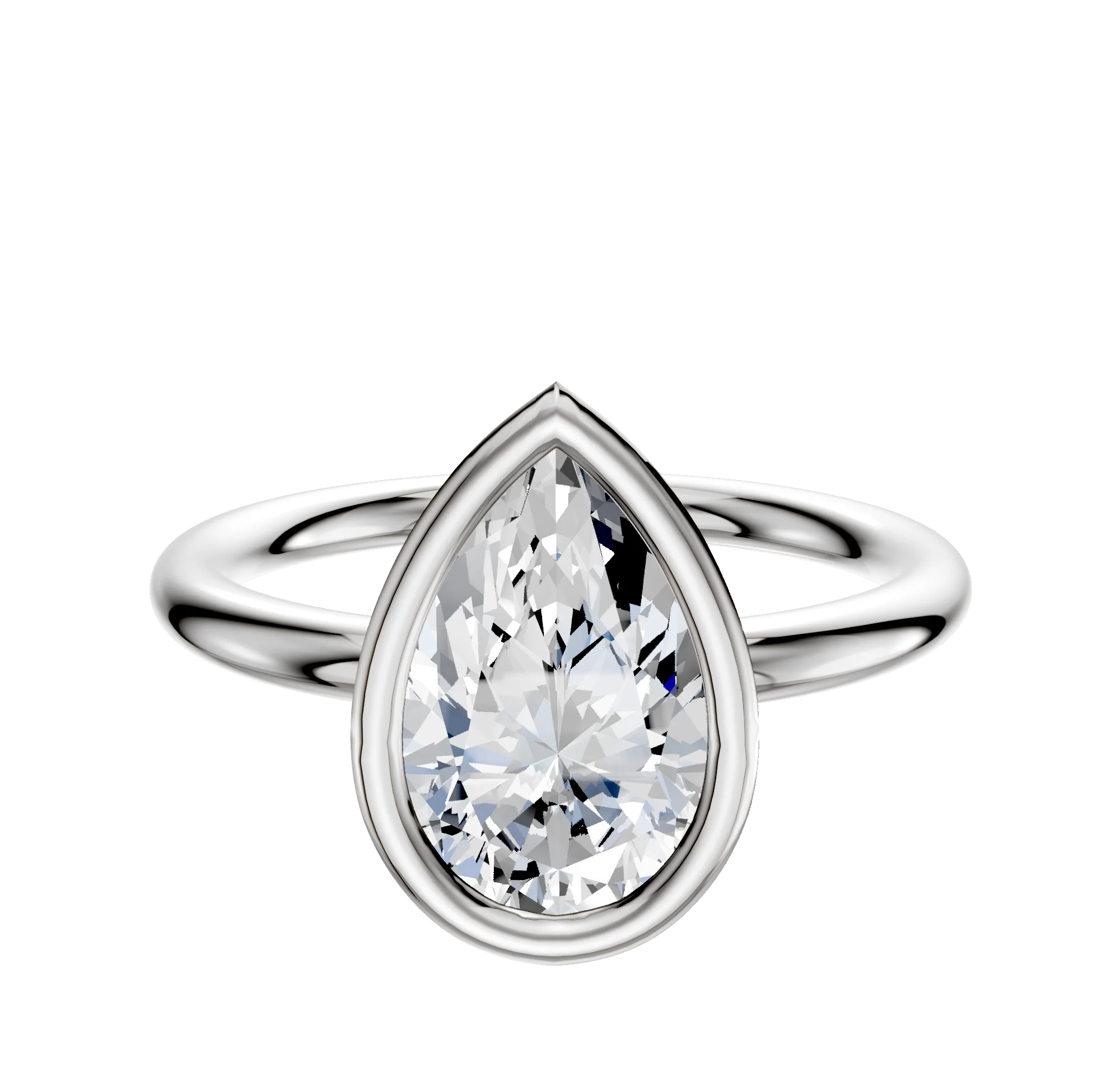 Platinum Bezel Full Bezel North/South Classic Dome 2.0mm Engagement Ring