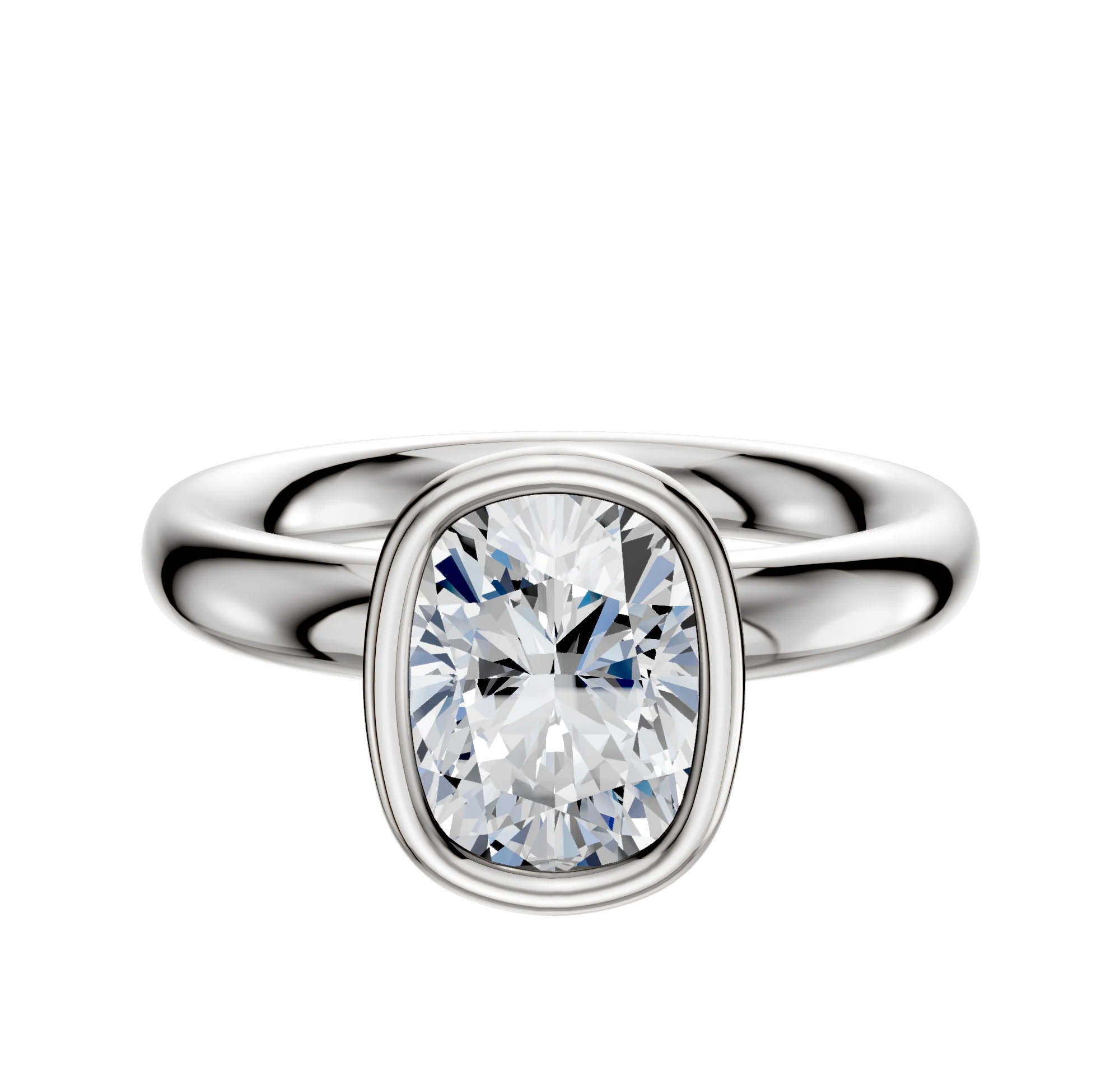 Platinum Bezel Full Bezel North/South Classic Dome 3.0mm Engagement Ring