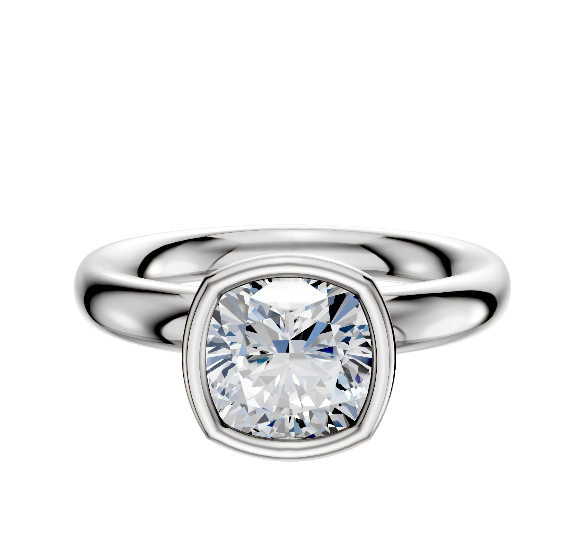 Platinum Bezel Full Bezel North/South Classic Dome 3.0mm Engagement Ring