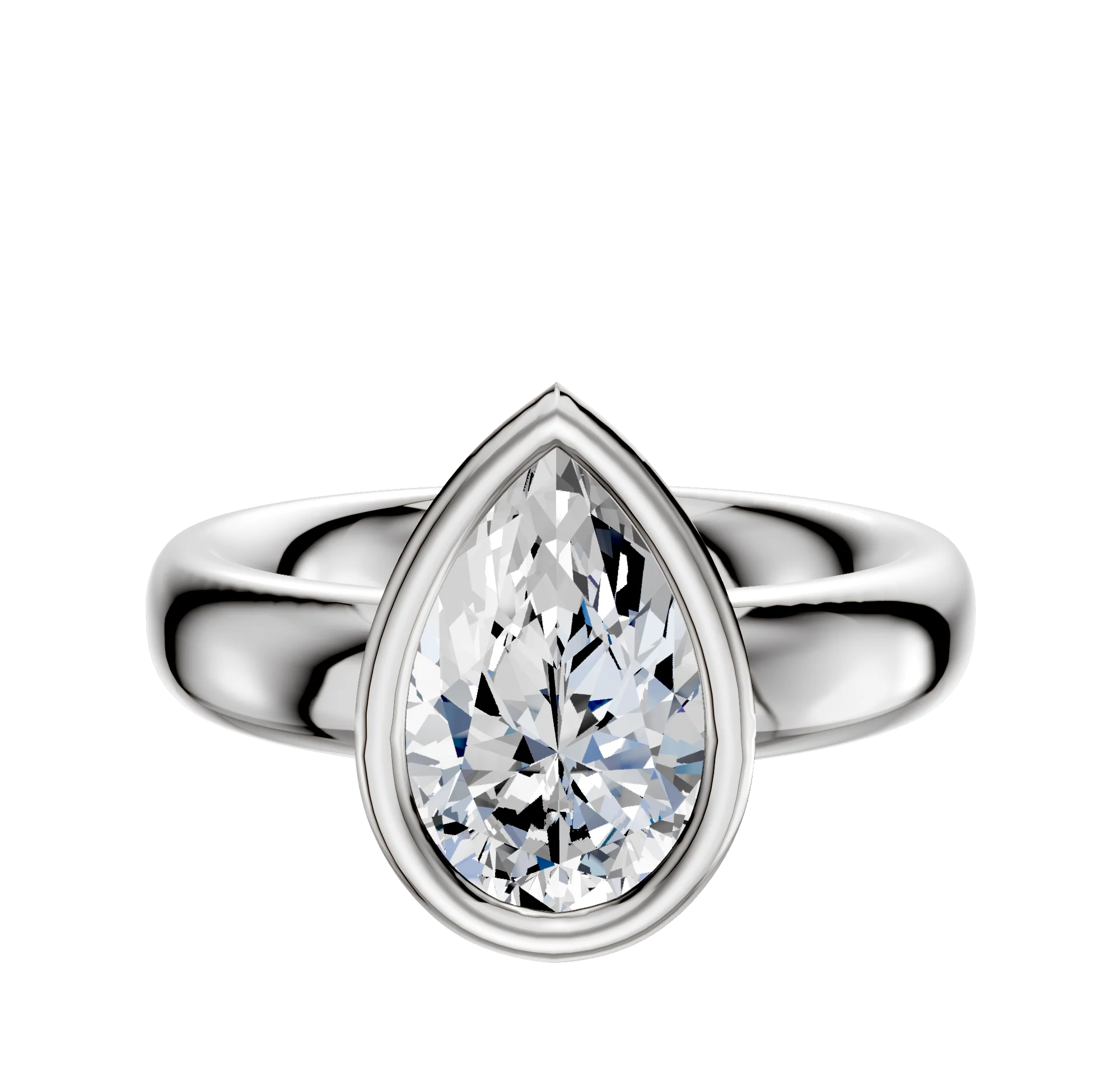 Platinum Bezel Full Bezel North/South Classic Dome 4.0mm Engagement Ring