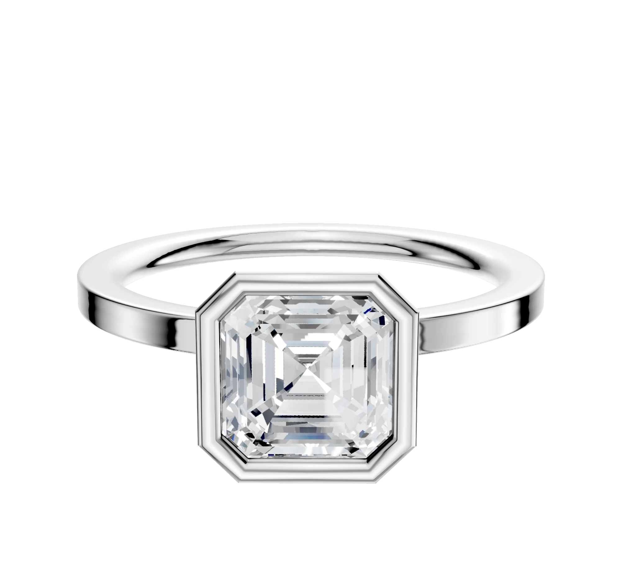 Platinum Bezel Full Bezel North/South Classic Flat 1.5mm Engagement Ring