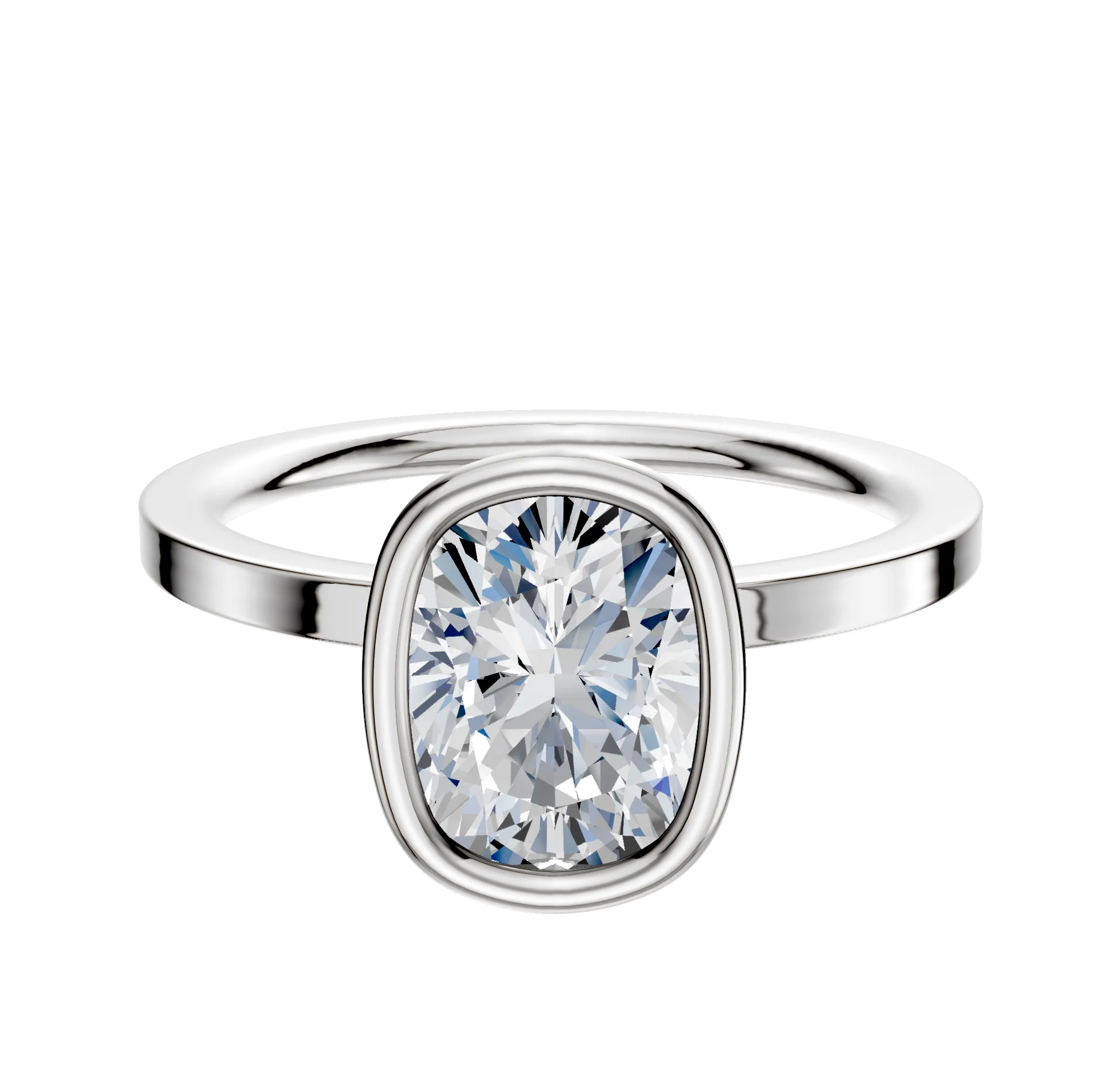 Platinum Bezel Full Bezel North/South Classic Flat 1.5mm Engagement Ring