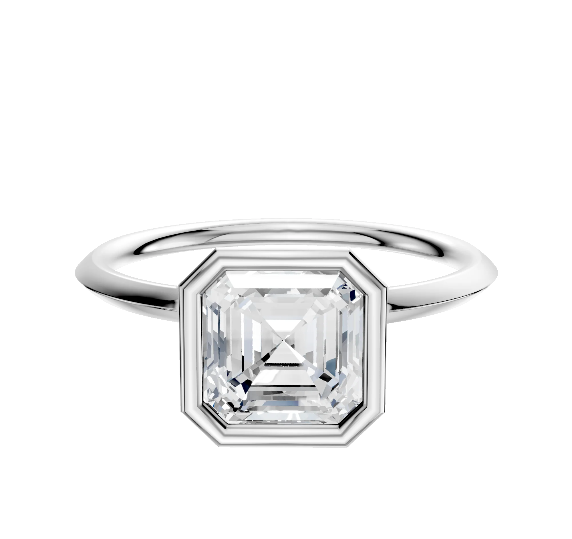 Platinum Bezel Full Bezel North/South Classic Knife Edge 1.5mm Engagement Ring