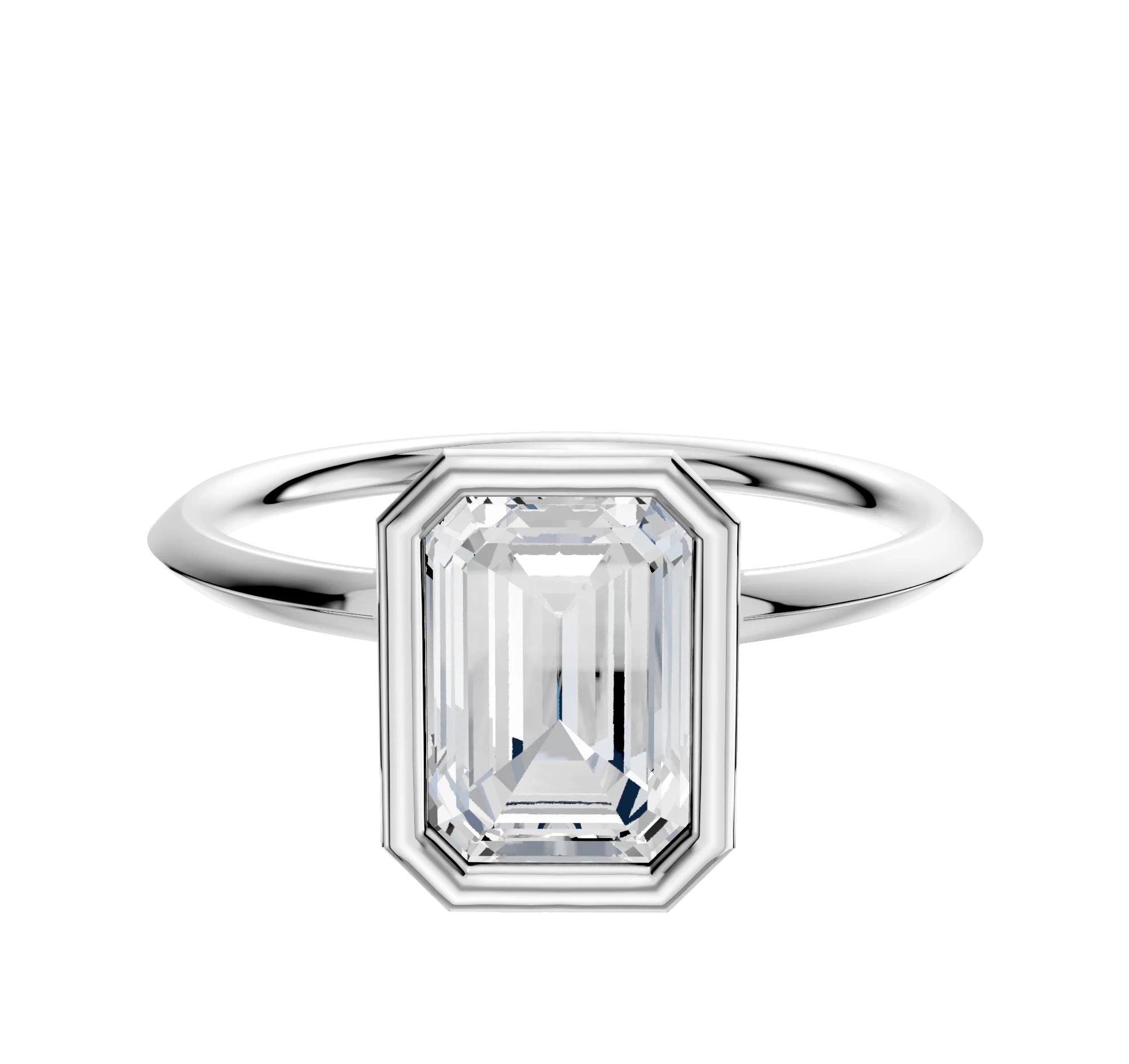 Platinum Bezel Full Bezel North/South Classic Knife Edge 1.5mm Engagement Ring