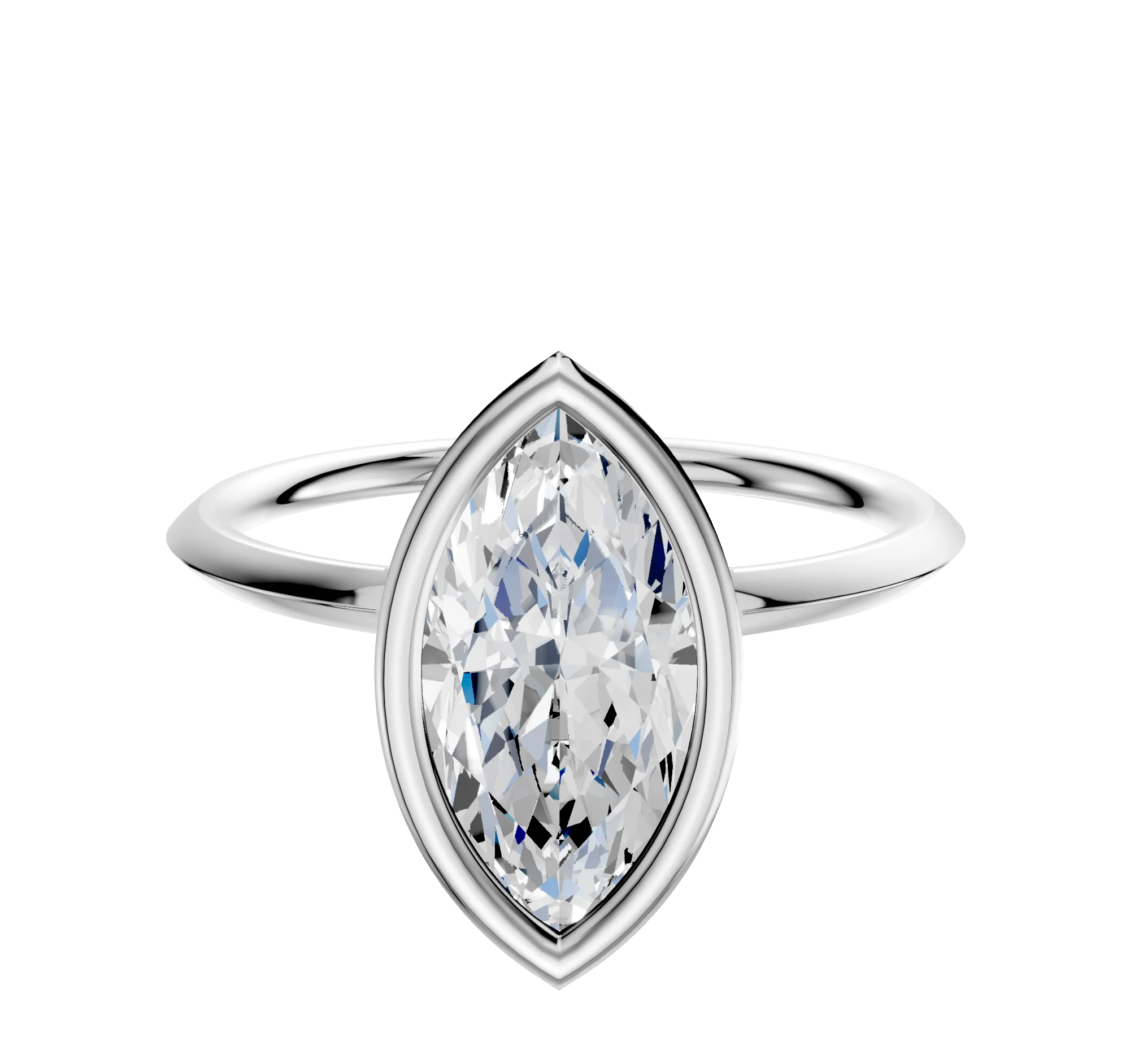 Platinum Bezel Full Bezel North/South Classic Knife Edge 1.5mm Engagement Ring