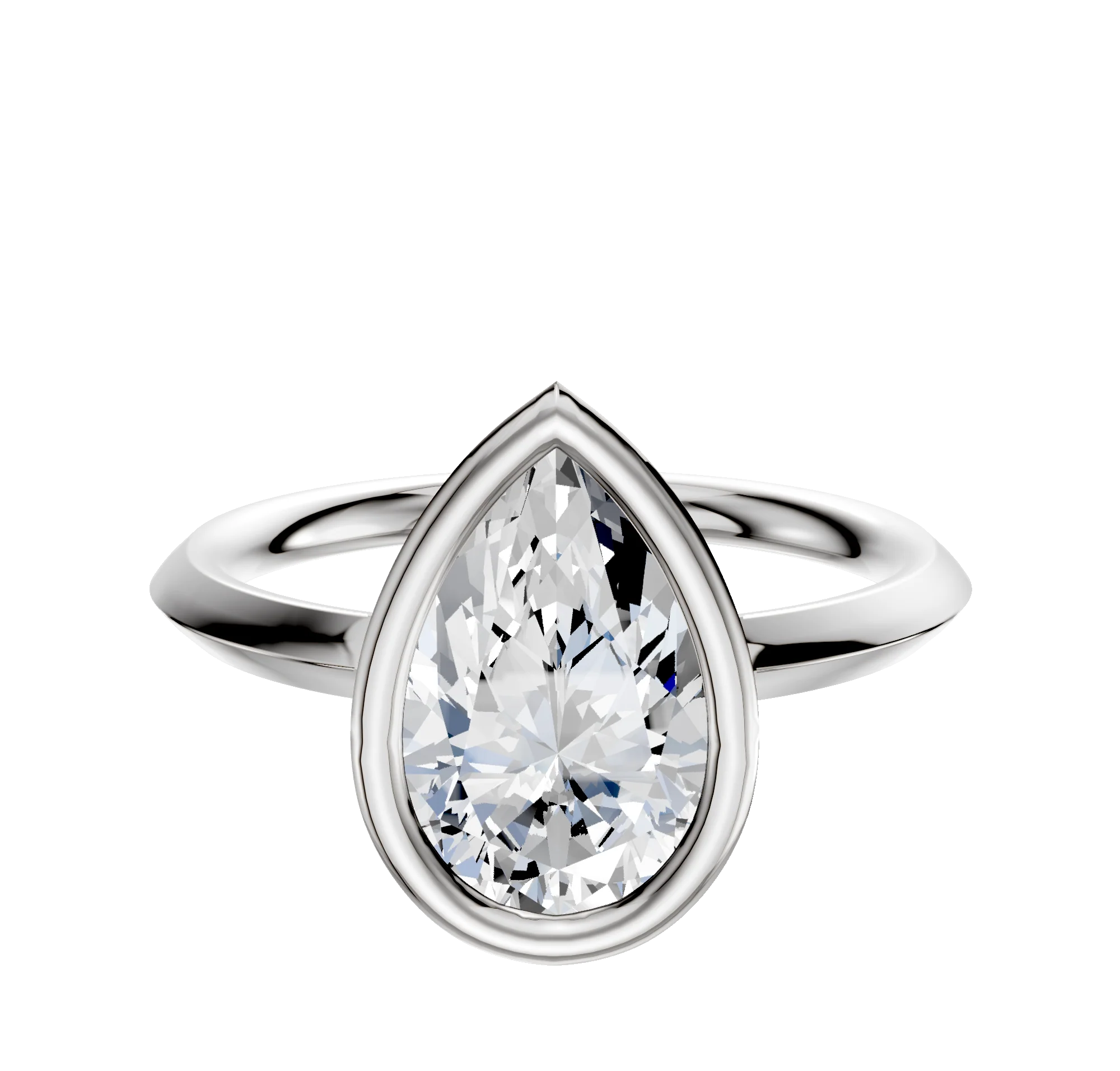 Platinum Bezel Full Bezel North/South Classic Knife Edge 2.0mm Engagement Ring