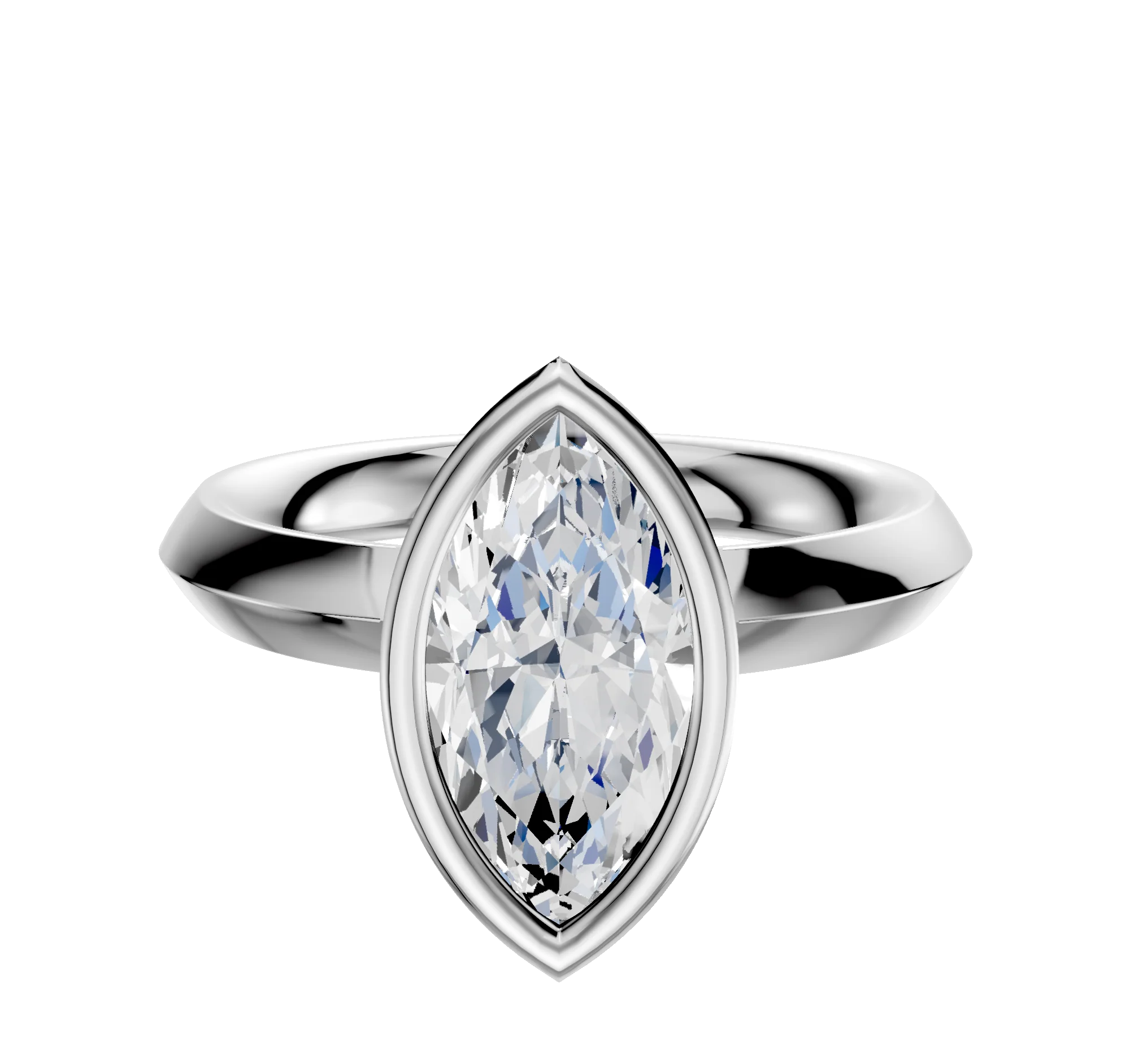 Platinum Bezel Full Bezel North/South Classic Knife Edge 3.0mm Engagement Ring