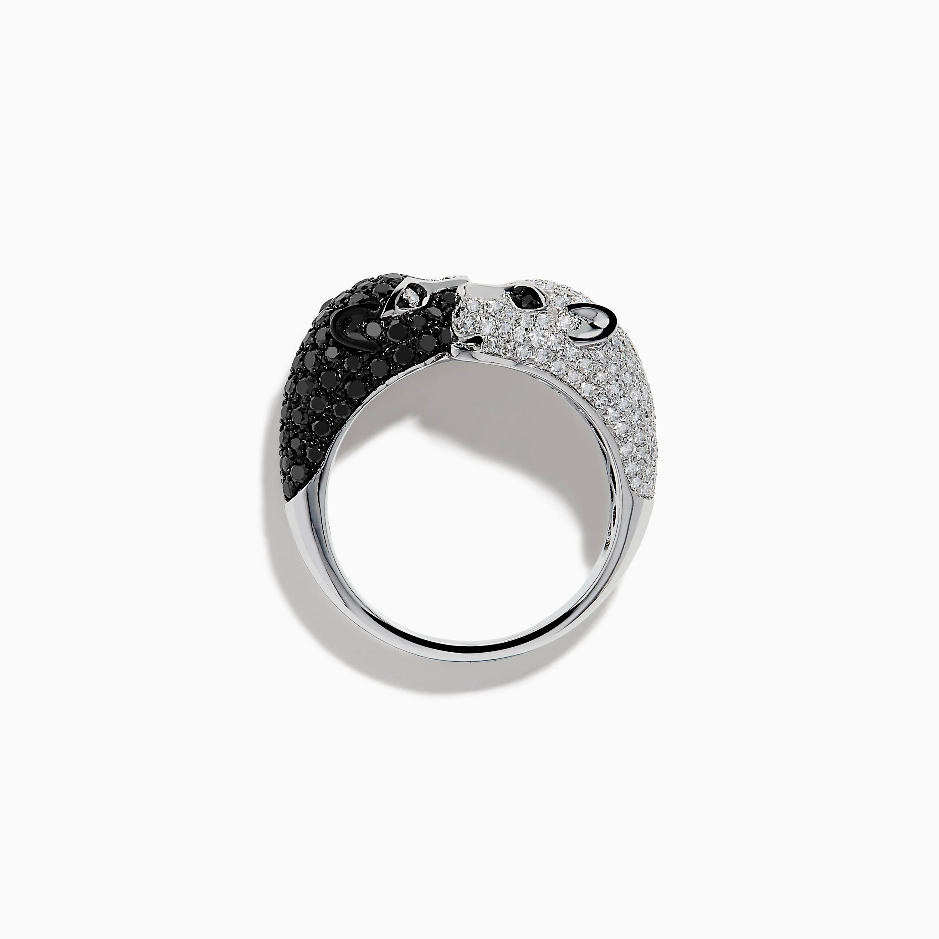 Signature 14K White and Black Diamond Panther Bypass Ring - Image 4