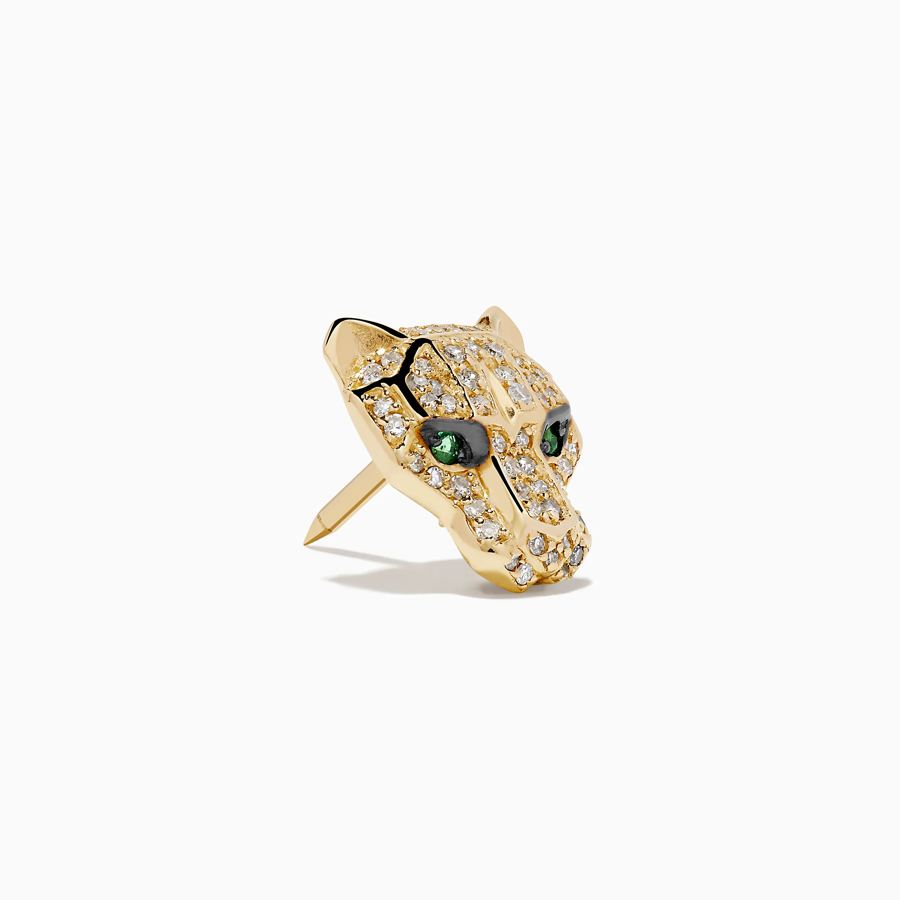 Signature 14K Yellow Gold Diamond and Emerald Panther Pin - Image 3