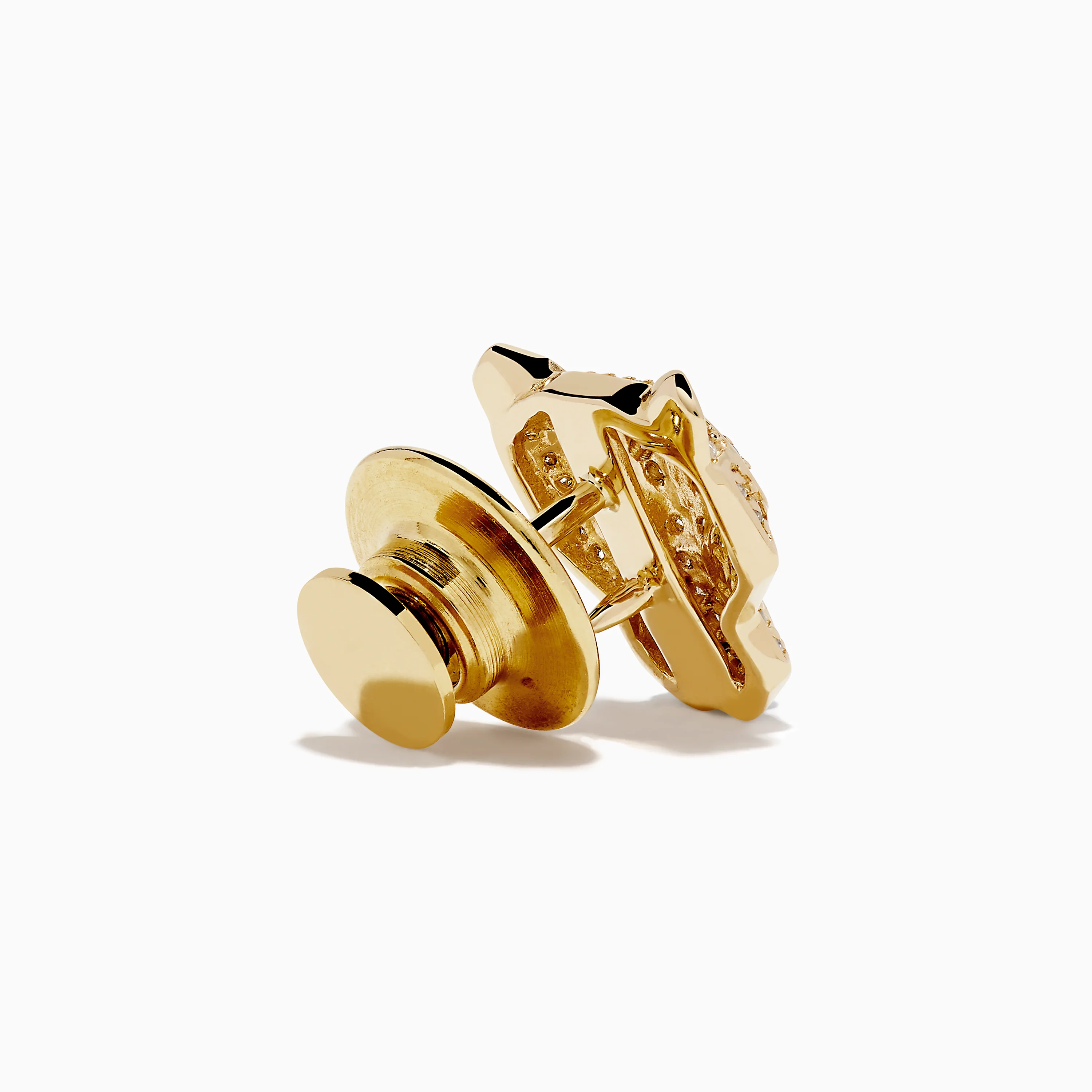 Signature 14K Yellow Gold Diamond and Emerald Panther Pin - Image 4