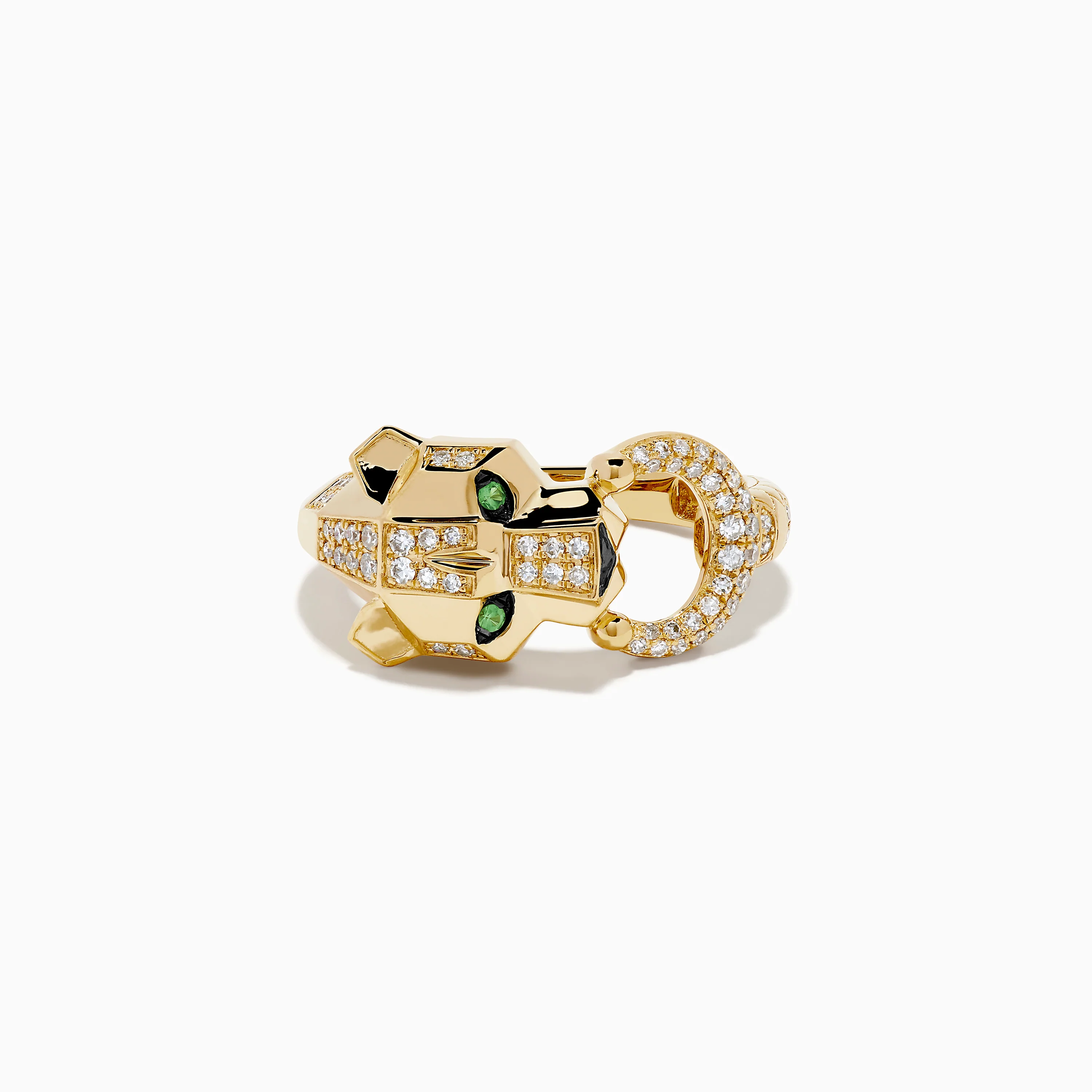 Signature 14K Yellow Gold Tsavorite and Diamond Panther Ring