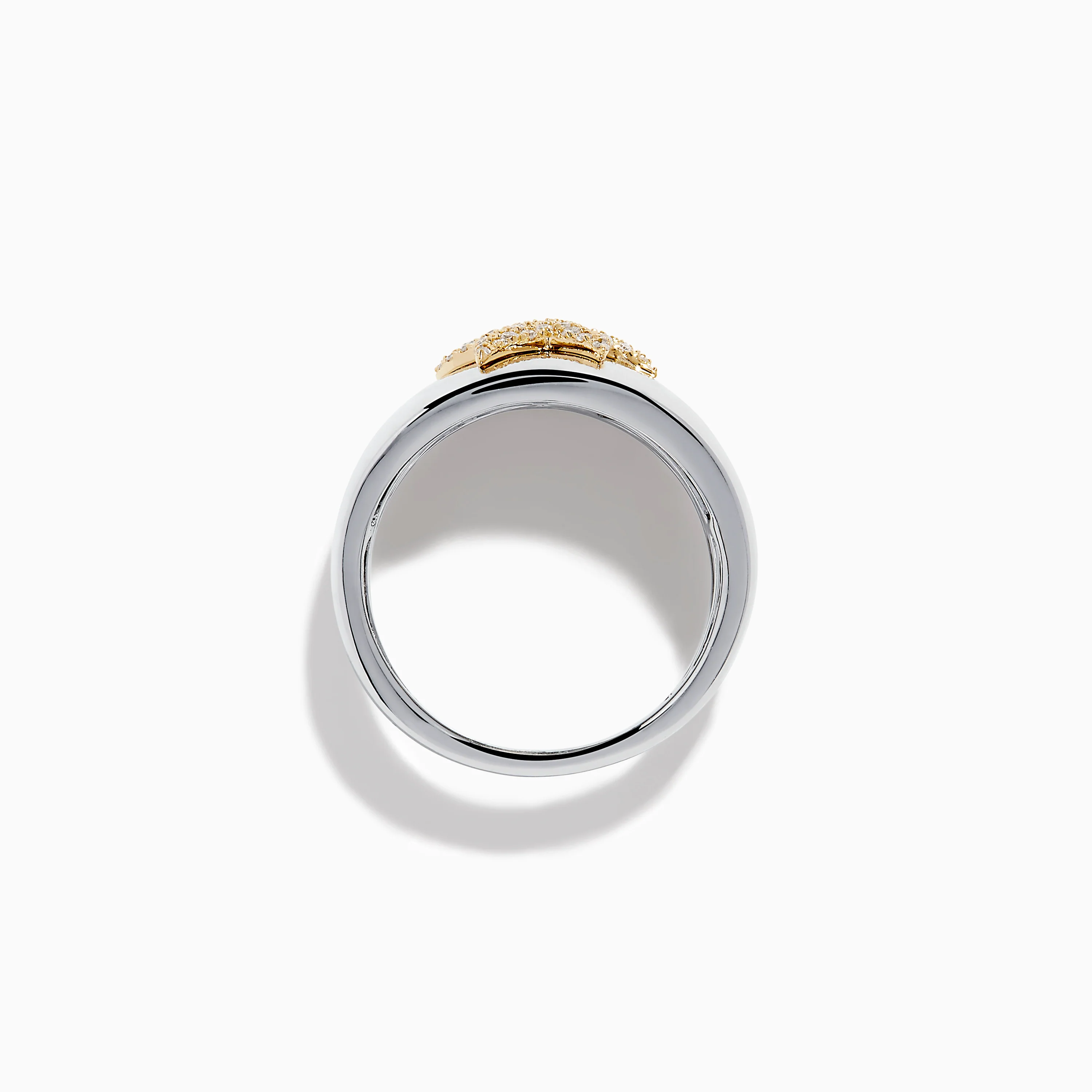Sterling Silver and 14K Yellow Gold Plated Diamond Starfish Ring - Image 3