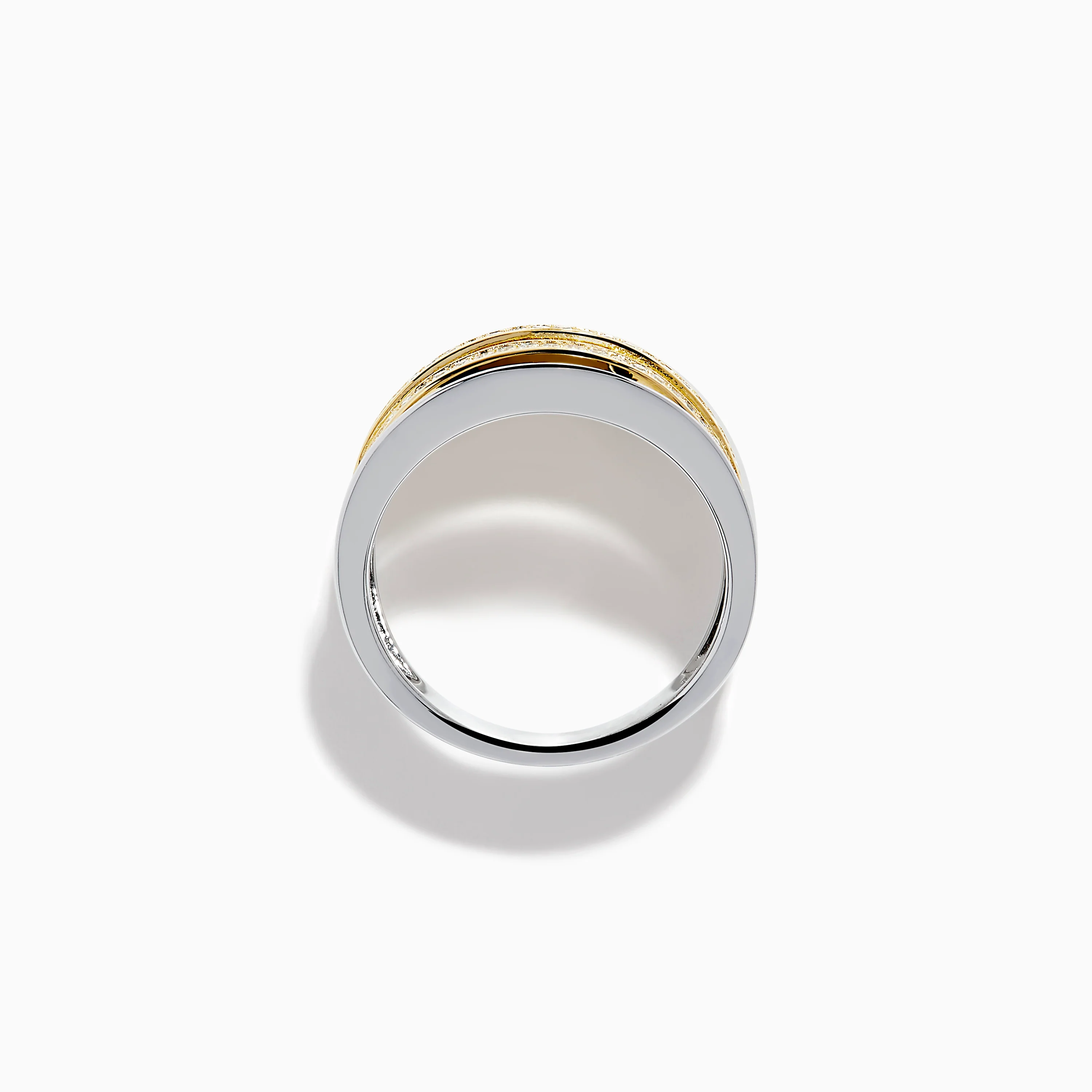 Sterling Silver and 14K Yellow Gold Plated Diamond Statement Ring - Image 3