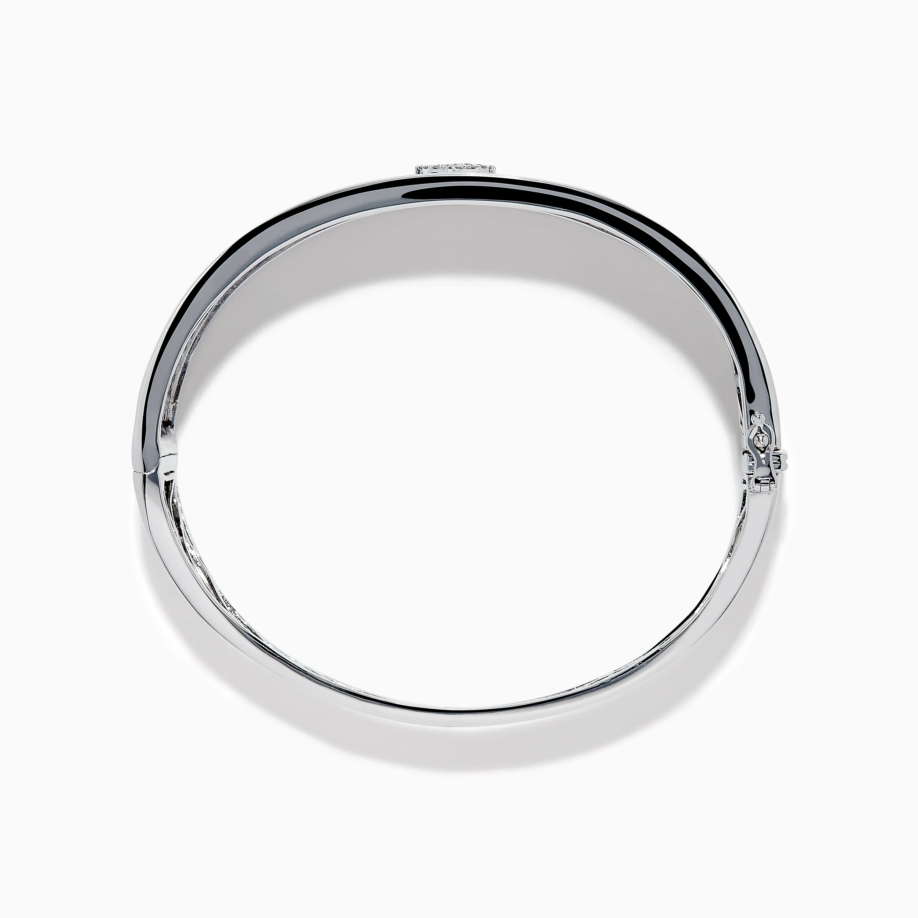 Sterling Silver Pavé Blue Sapphire and Diamond Anchor Bangle - Image 3