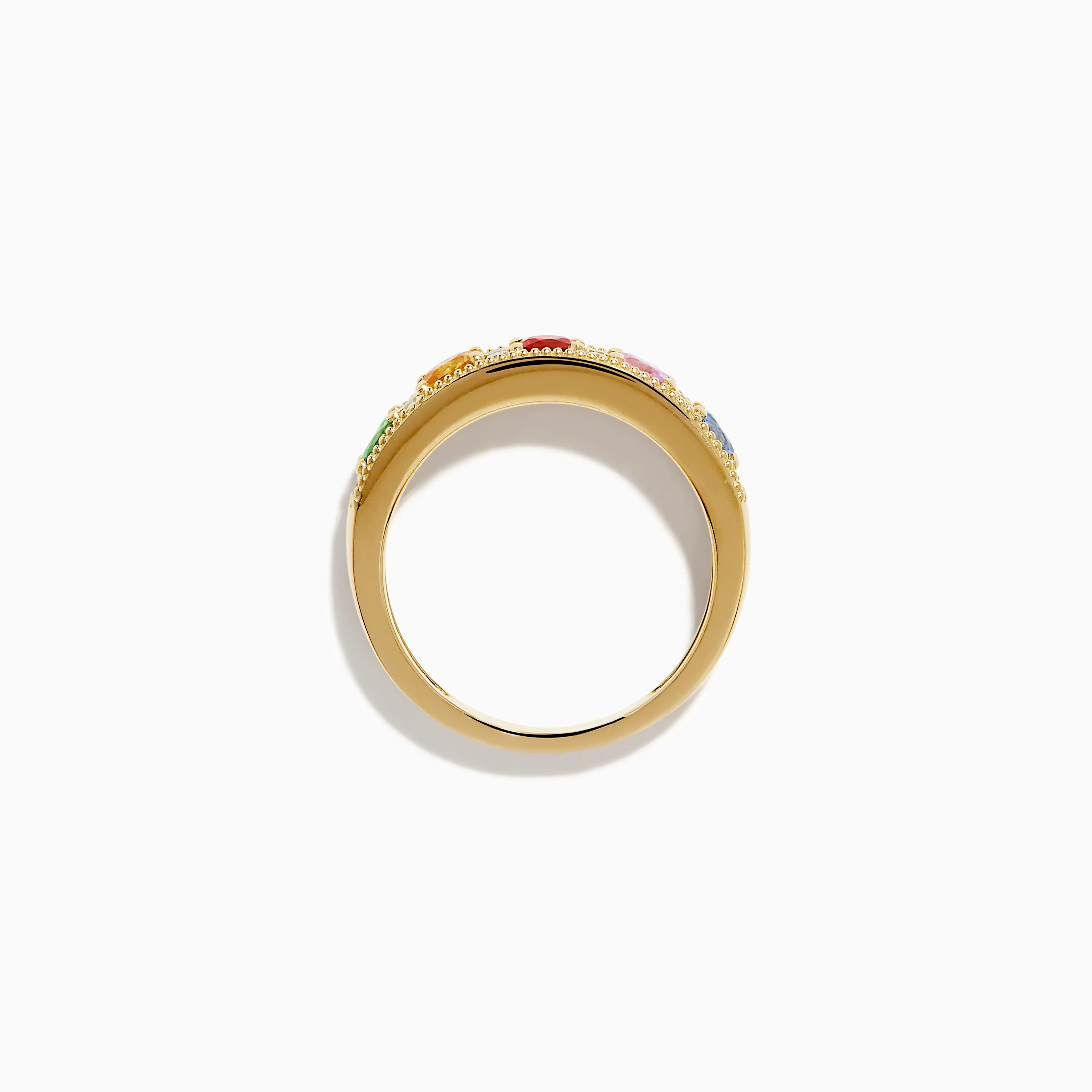 Watercolors 14K Yellow Gold Multi Sapphire and Diamond Band - Image 3
